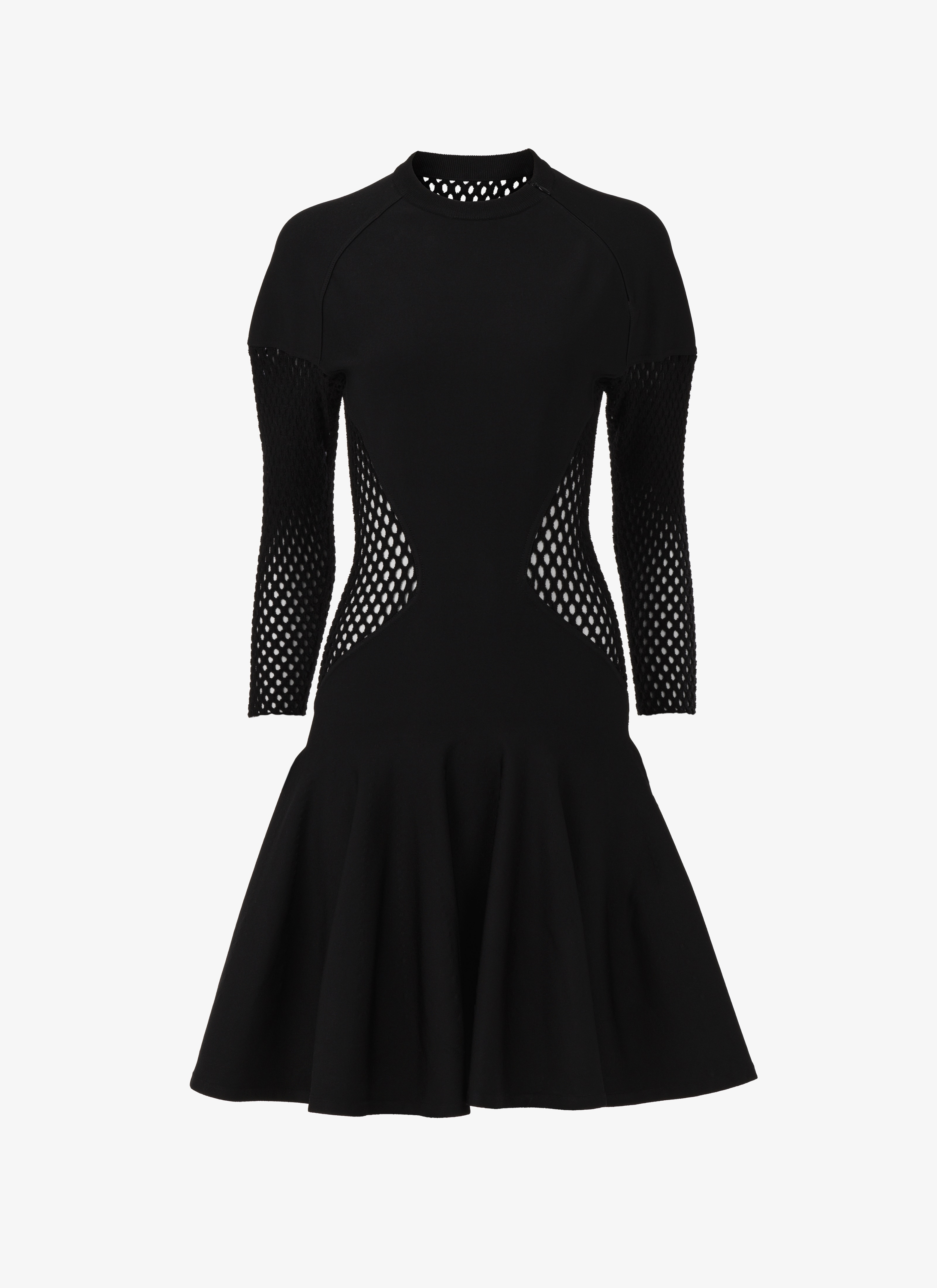 Women's Black Bi Material Black Dress | ALAÏA IN