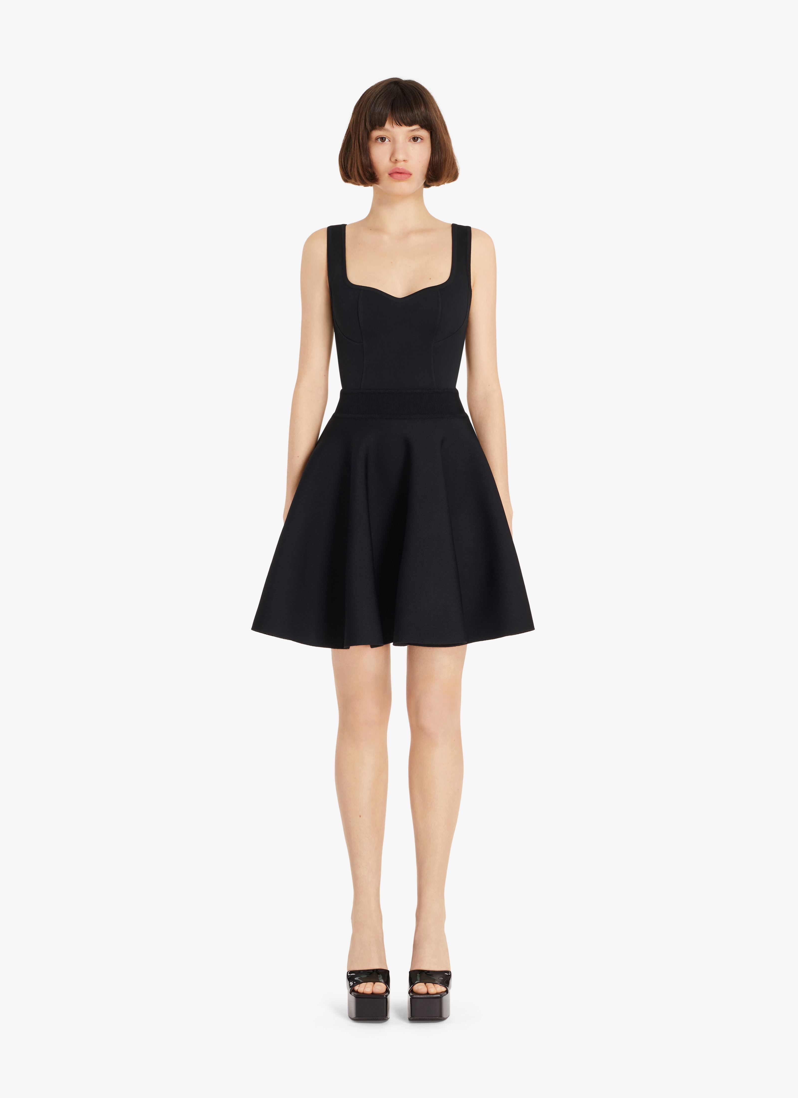 Heart neckline Black Dress - maison-alaia.com