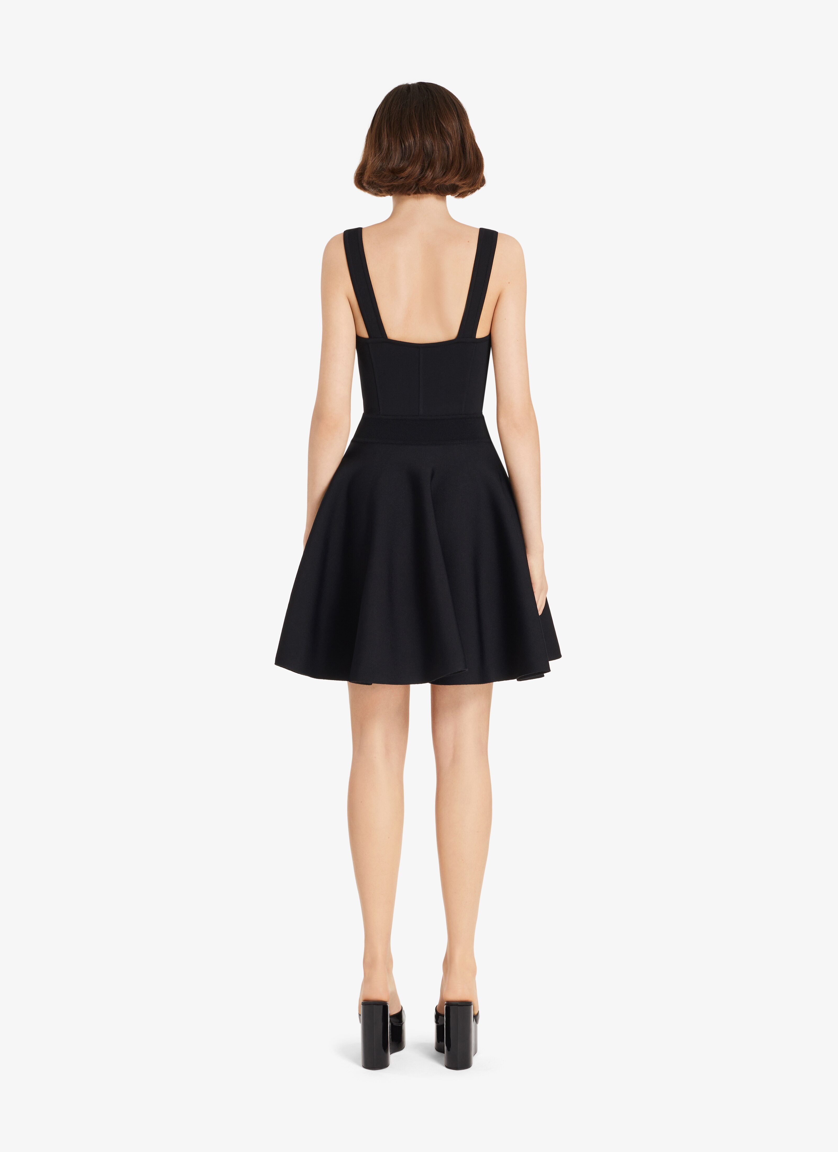 ALAÏA BLACK HEART NECKLINE BLACK DRESS