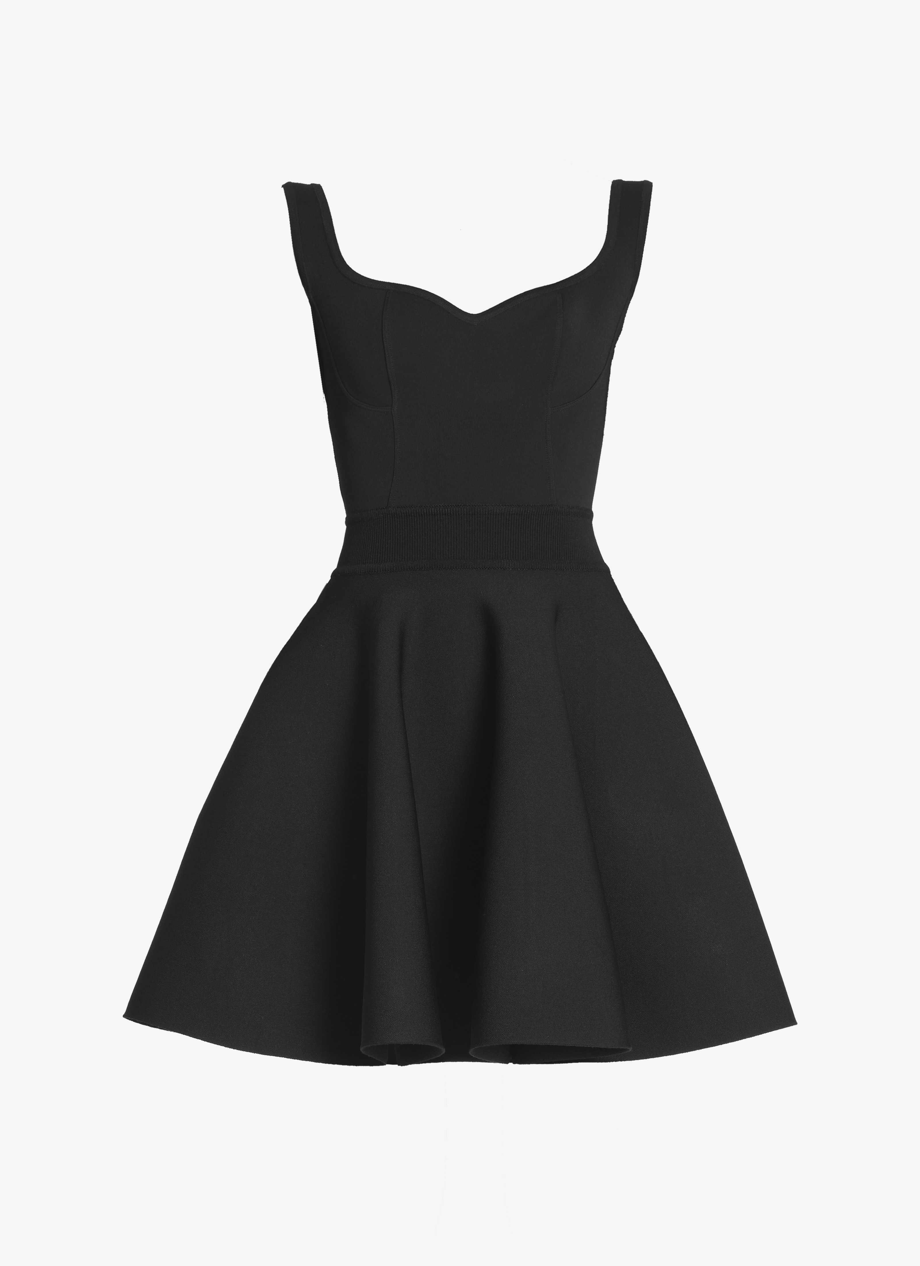 ALAÏA BLACK HEART NECKLINE BLACK DRESS