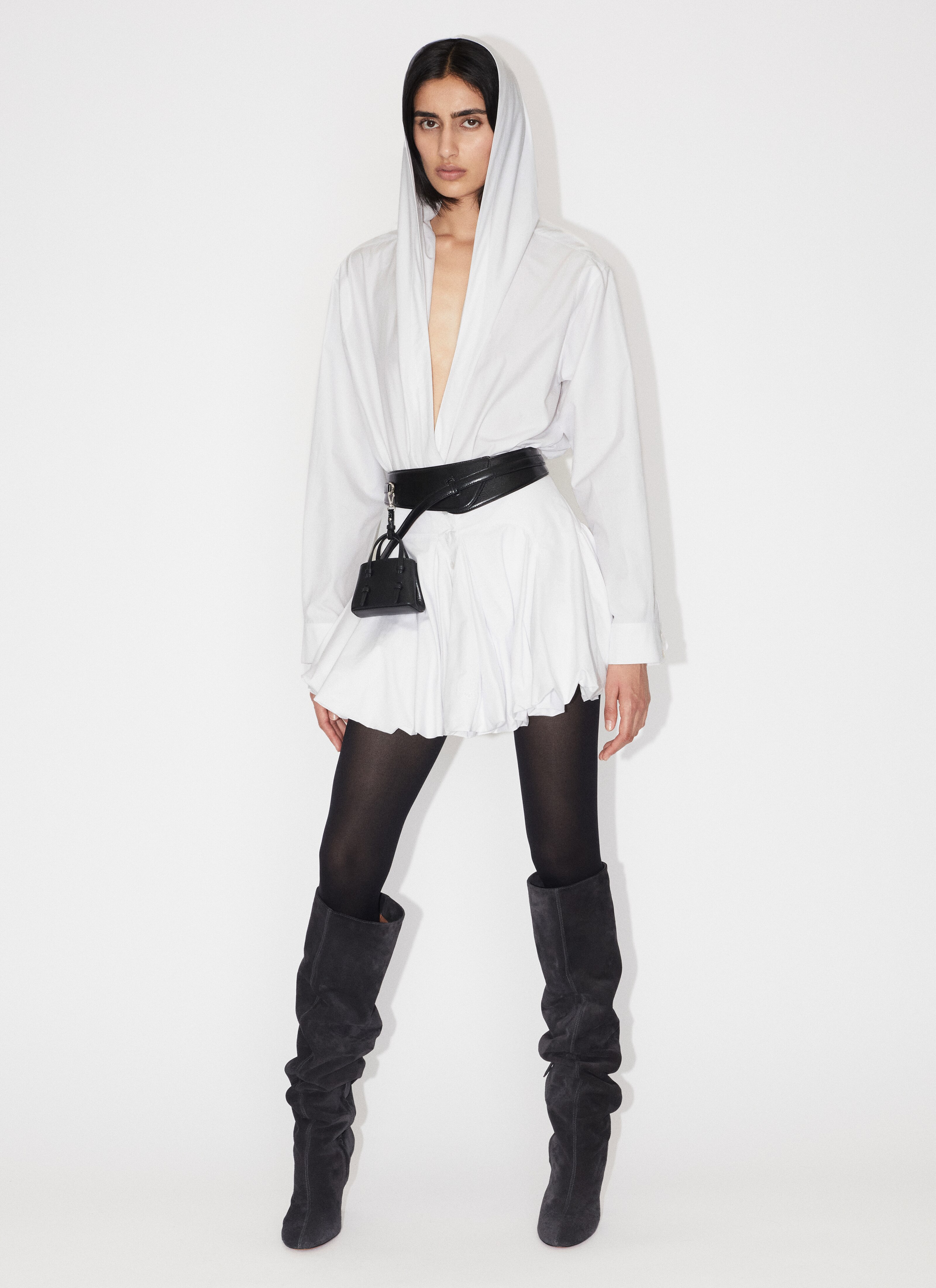 Hooded poplin body - maison-alaia.com