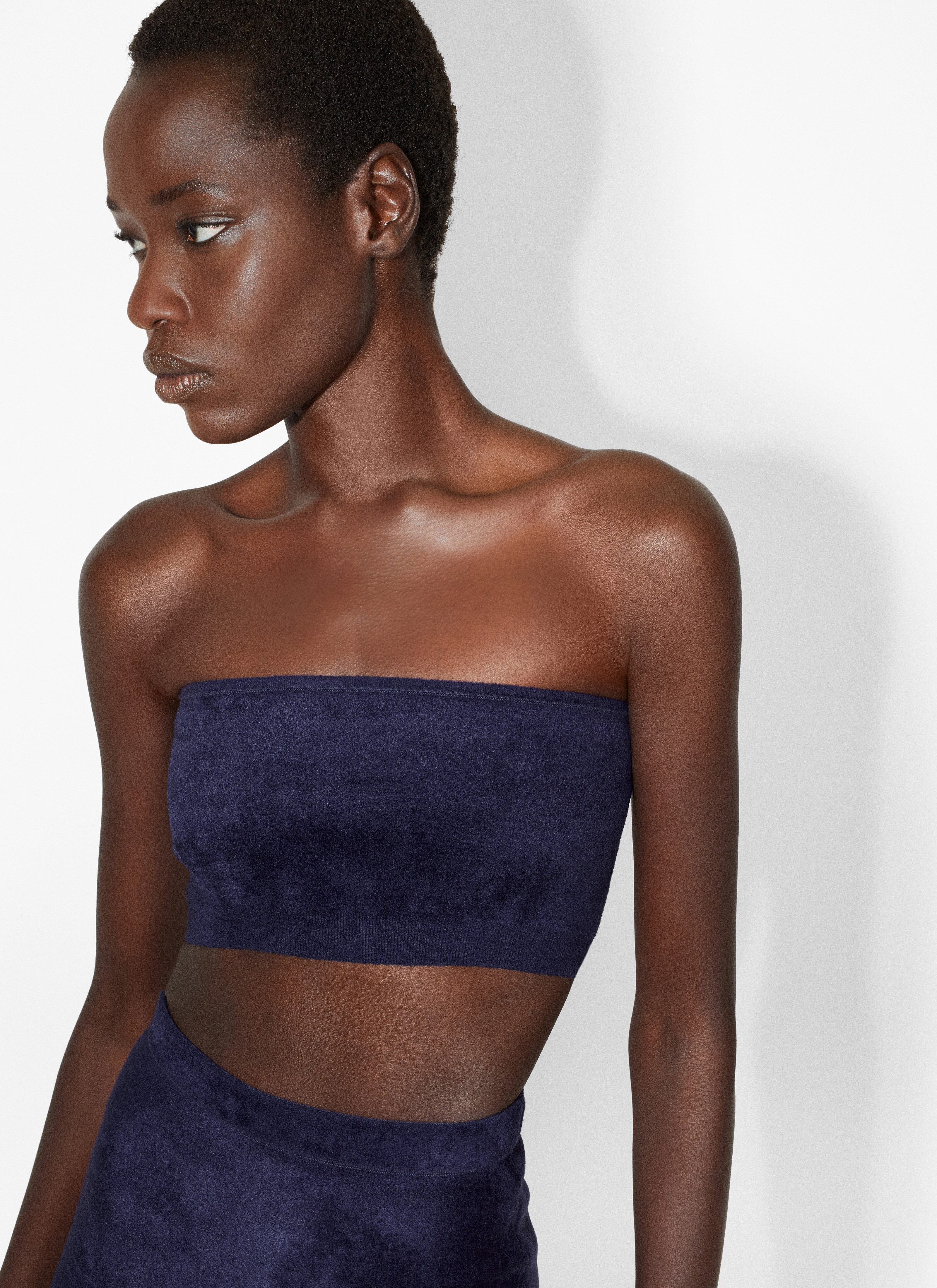 ALAÏA BLUE VELVET BANDEAU