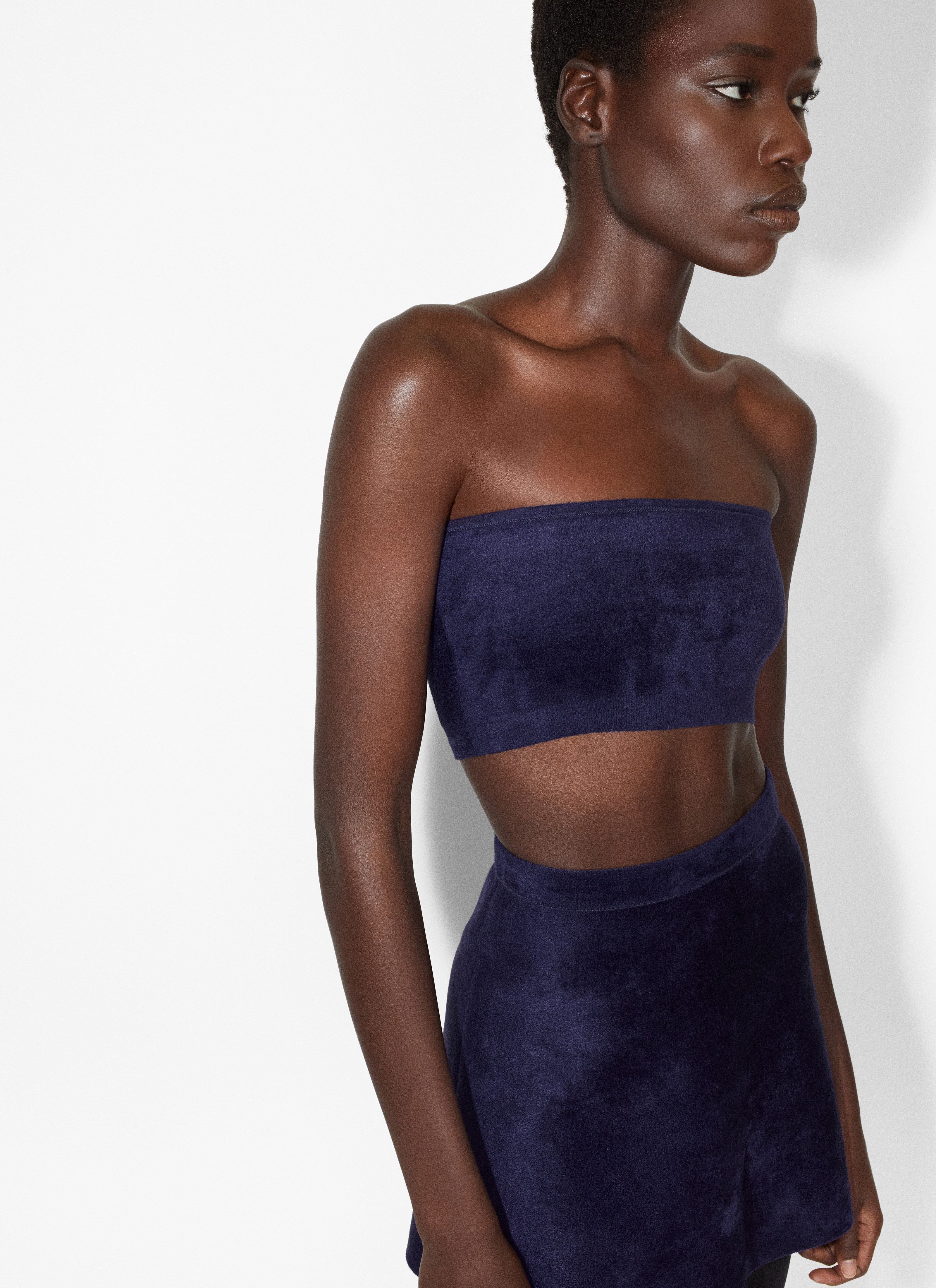 ALAÏA BLUE VELVET BANDEAU