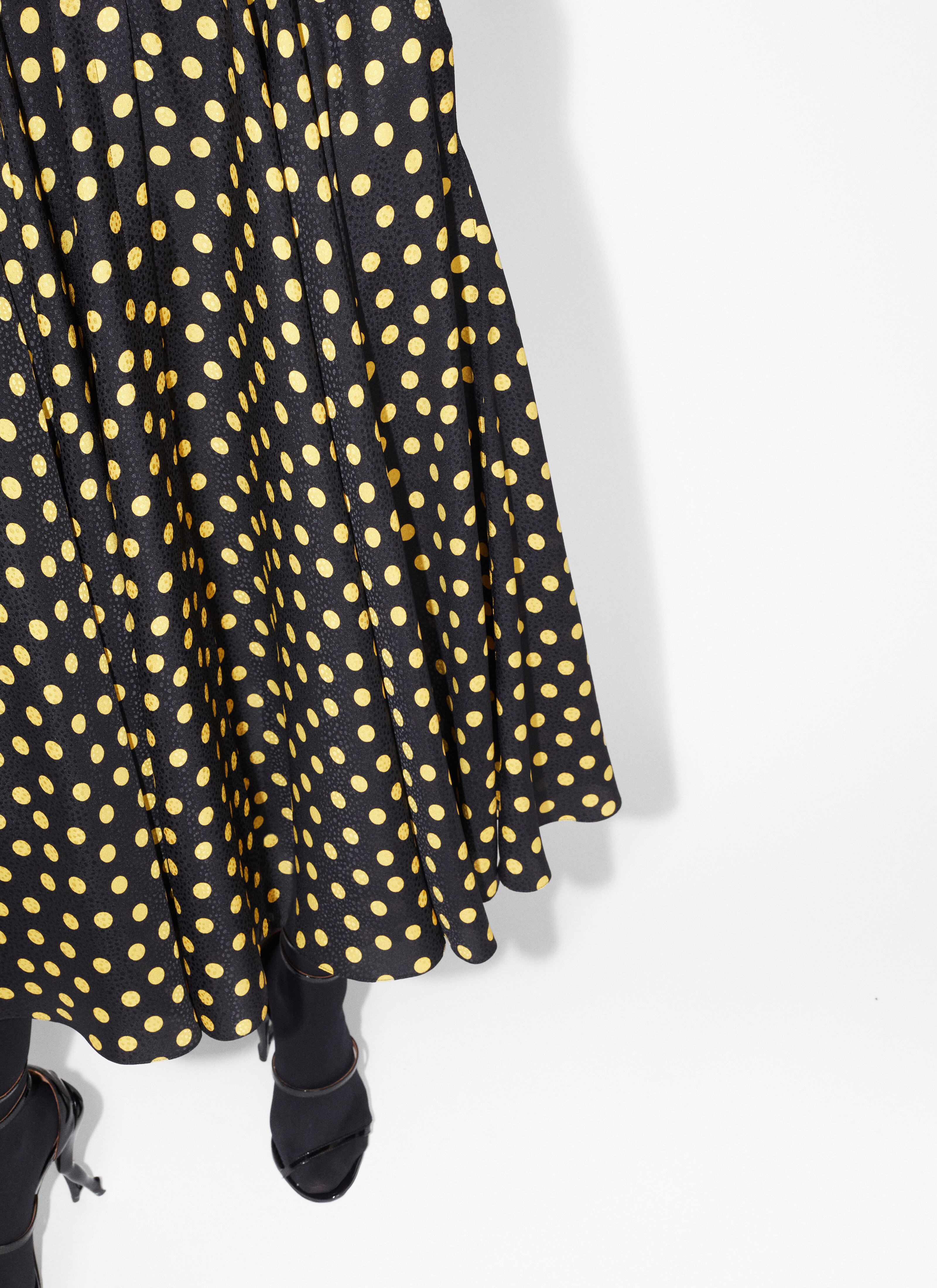 ALAÏA BLUE CONFETTIS DOTS BELTED DRESS