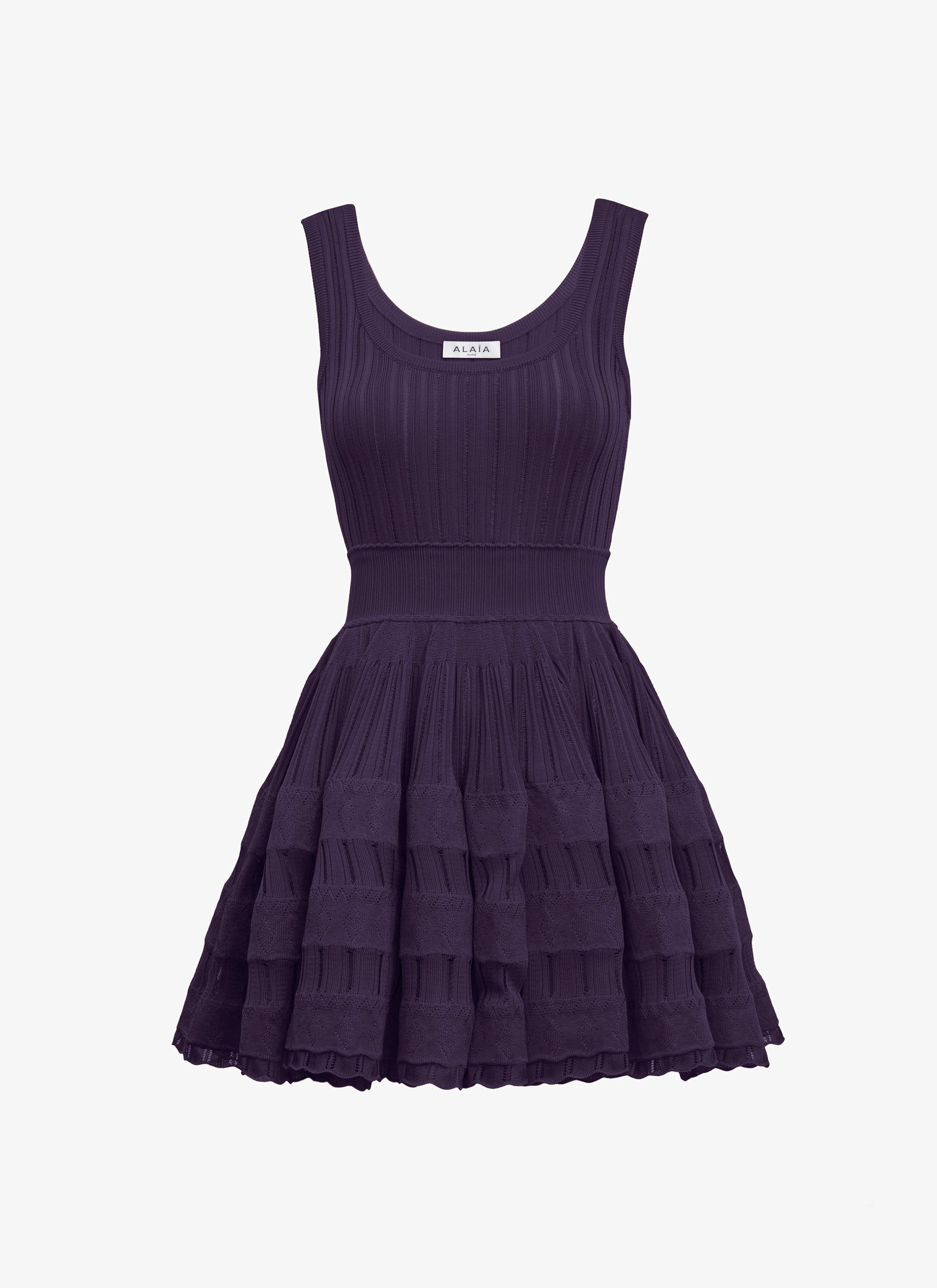 Women's Purple Shiny Crinoline Dress | ALAÏA MK