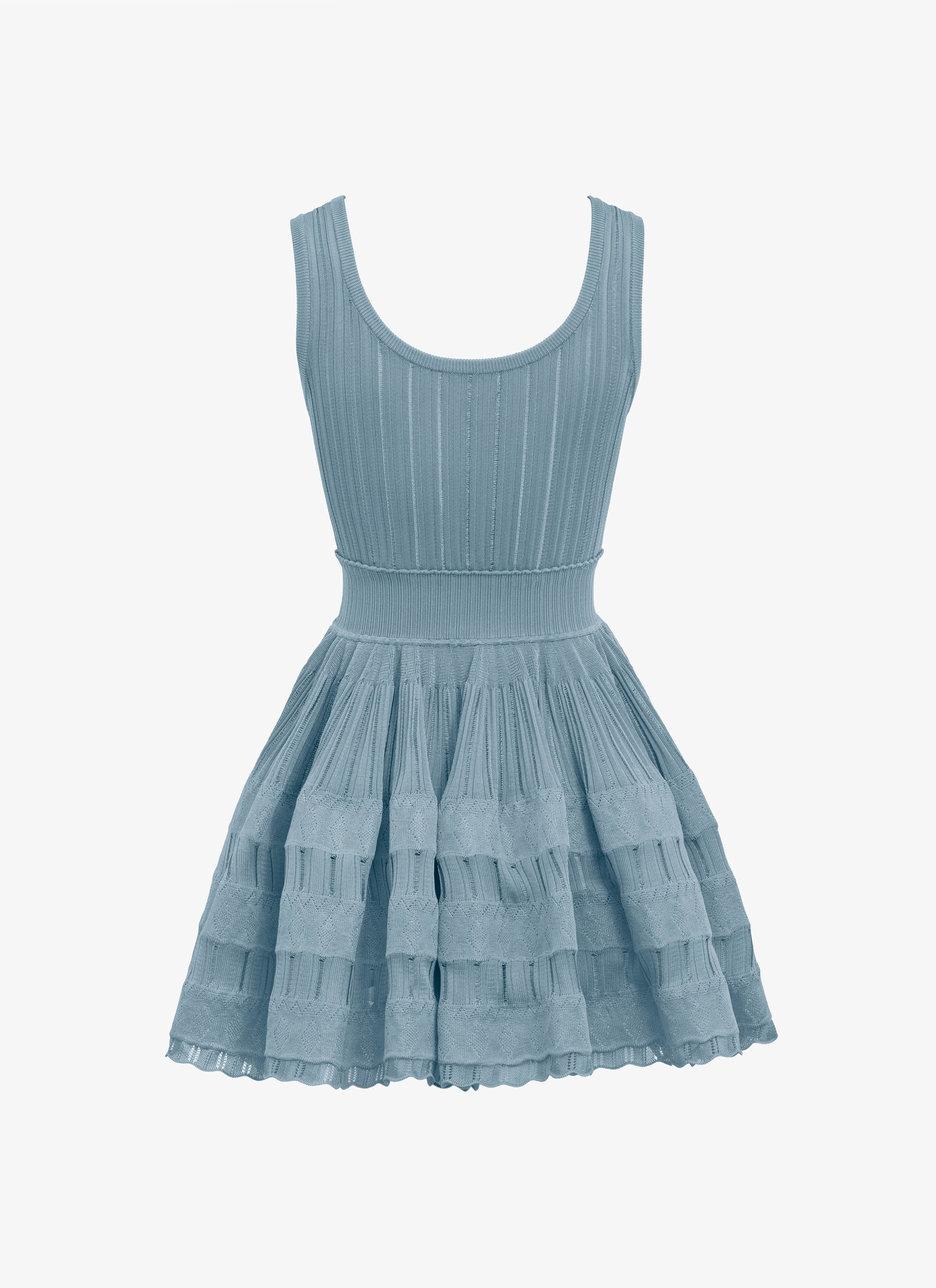 ALAÏA BLUE SHINY CRINOLINE DRESS