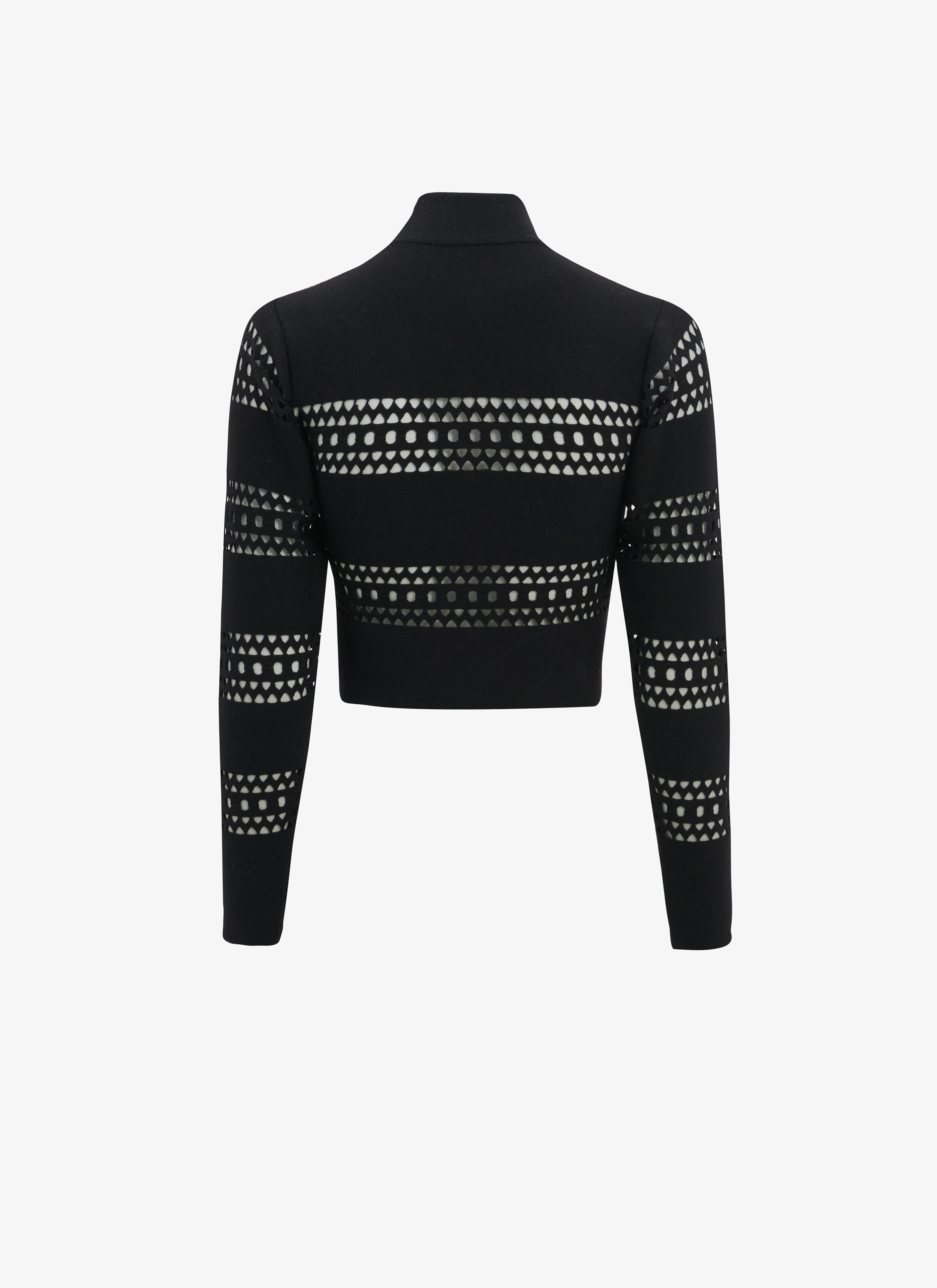 ALAÏA SCHWARZ VIENNE-SWEATSHIRT MIT PERFORATIONSDETAILS