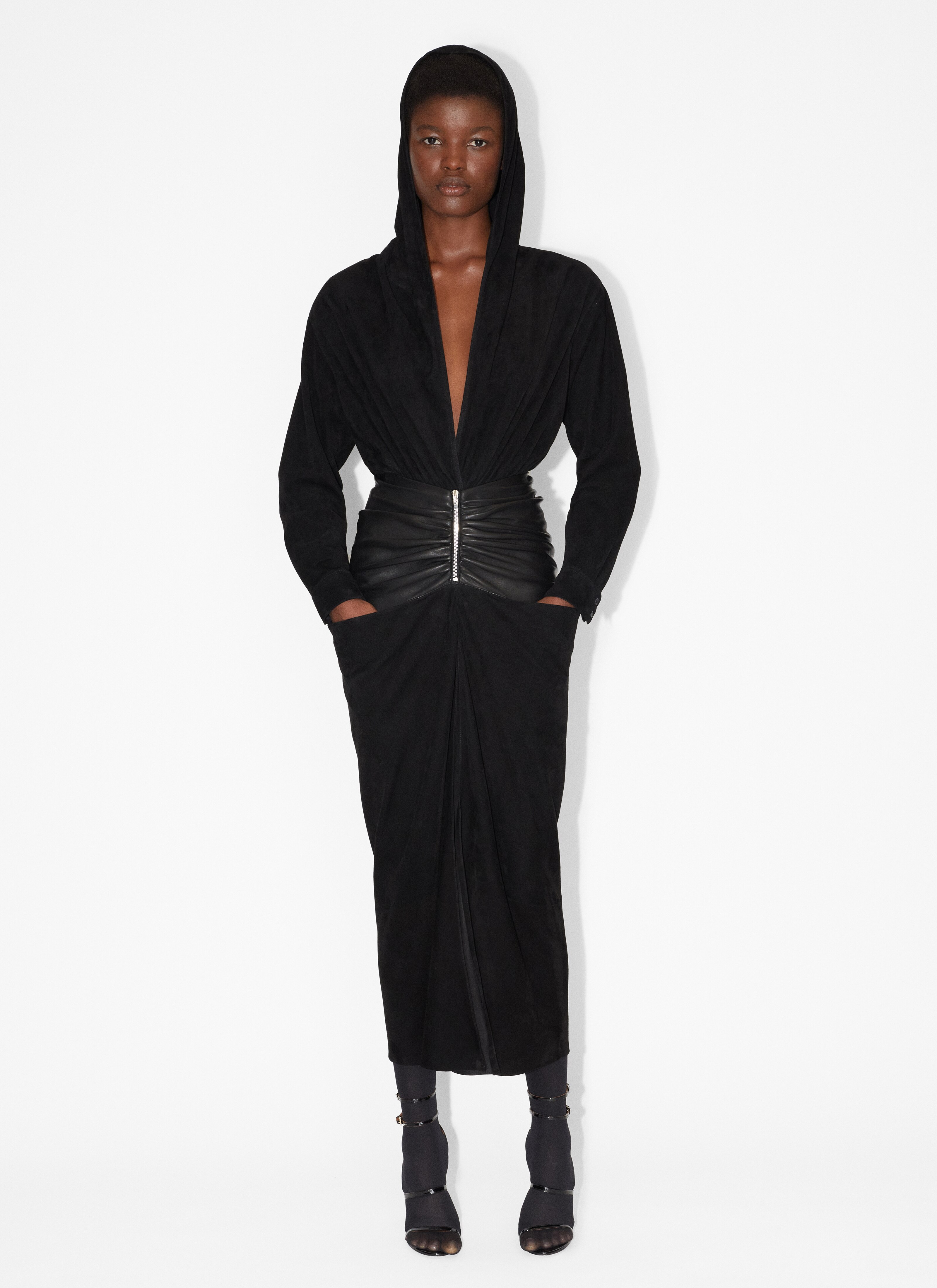 Hooded suede body - maison-alaia.com