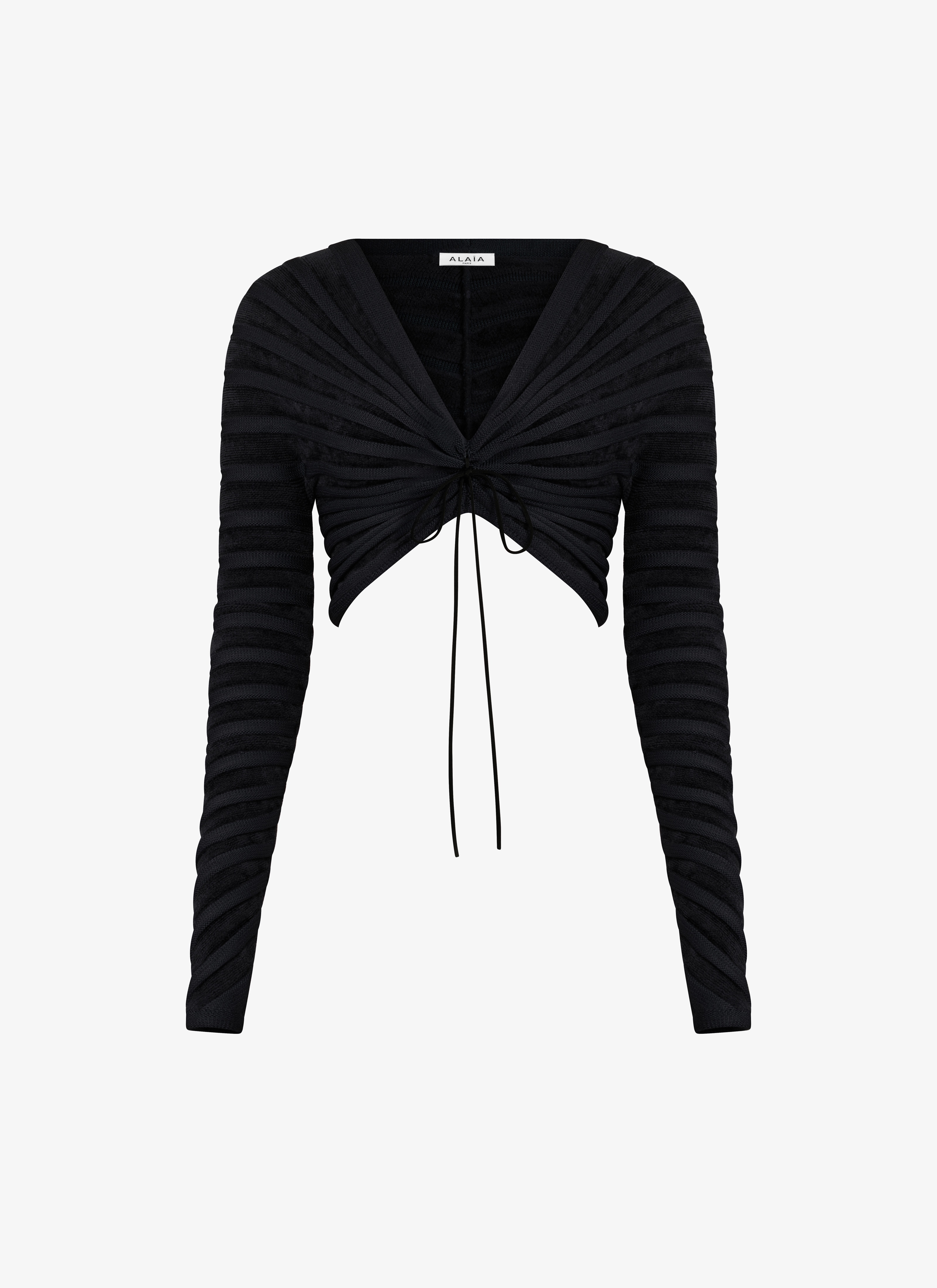Off-shoulder velvet top - maison-alaia.com
