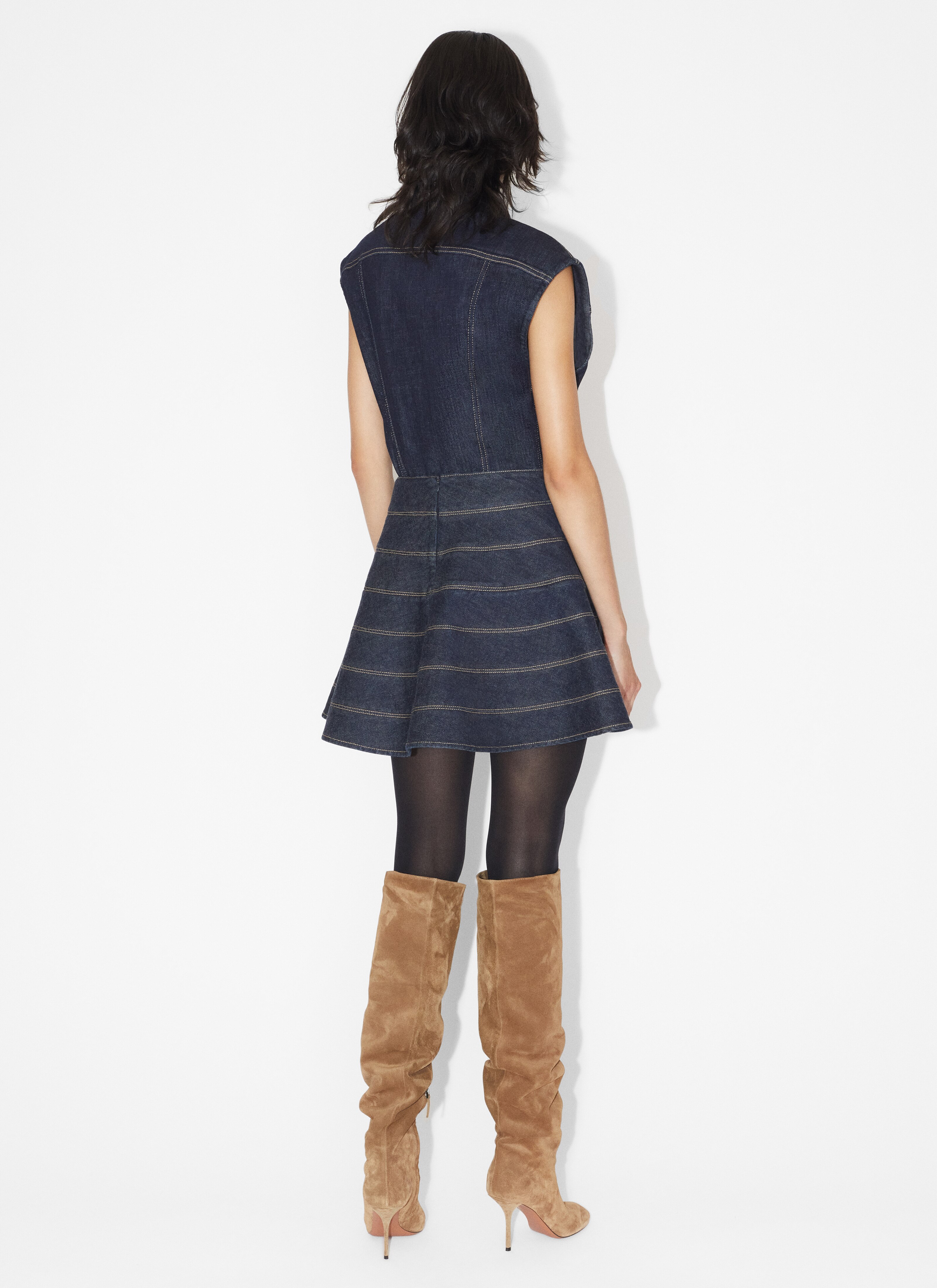 ALAÏA BLUE MINI DENIM SKIRT