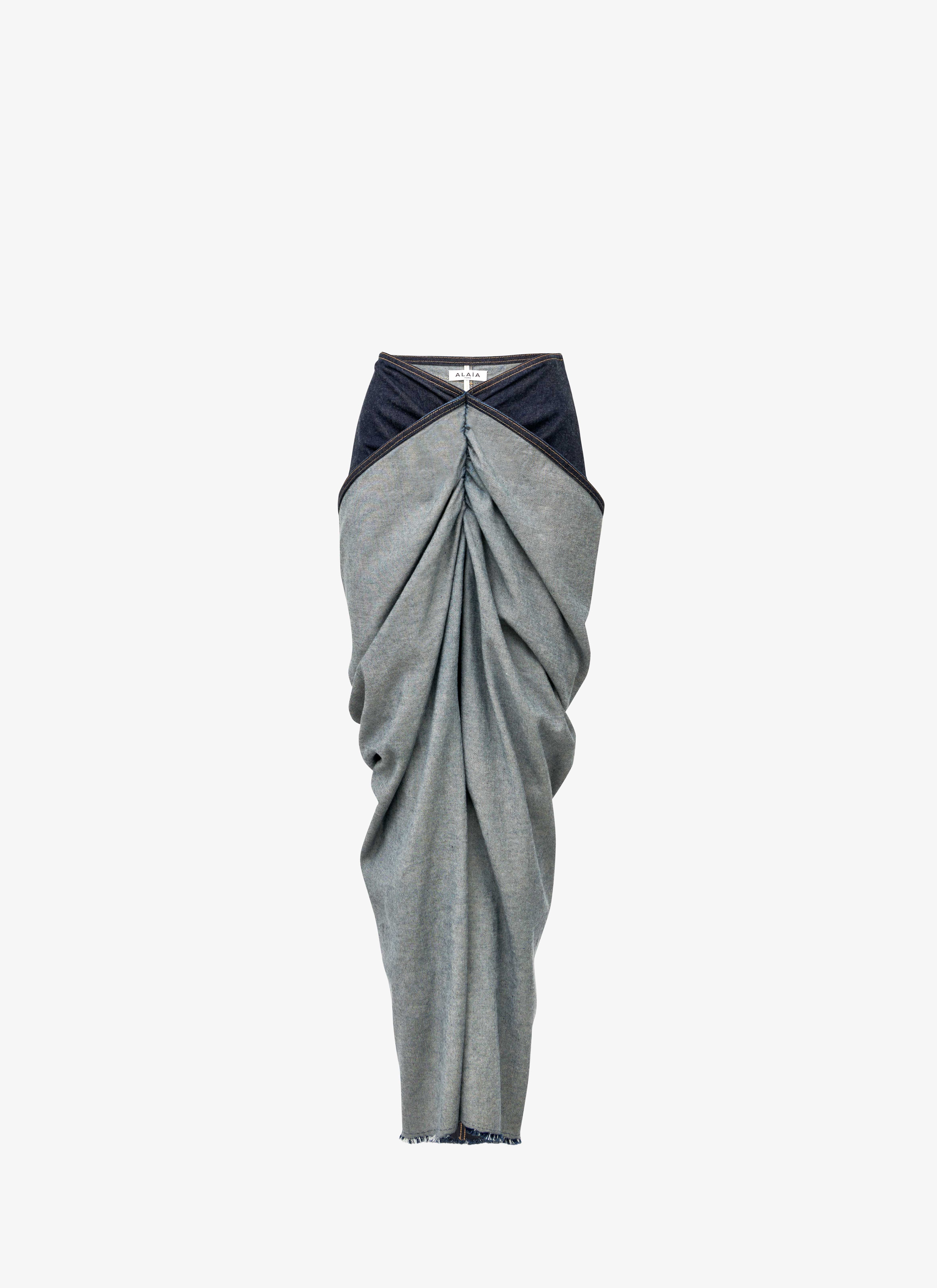 Draped denim skirt - maison-alaia.com