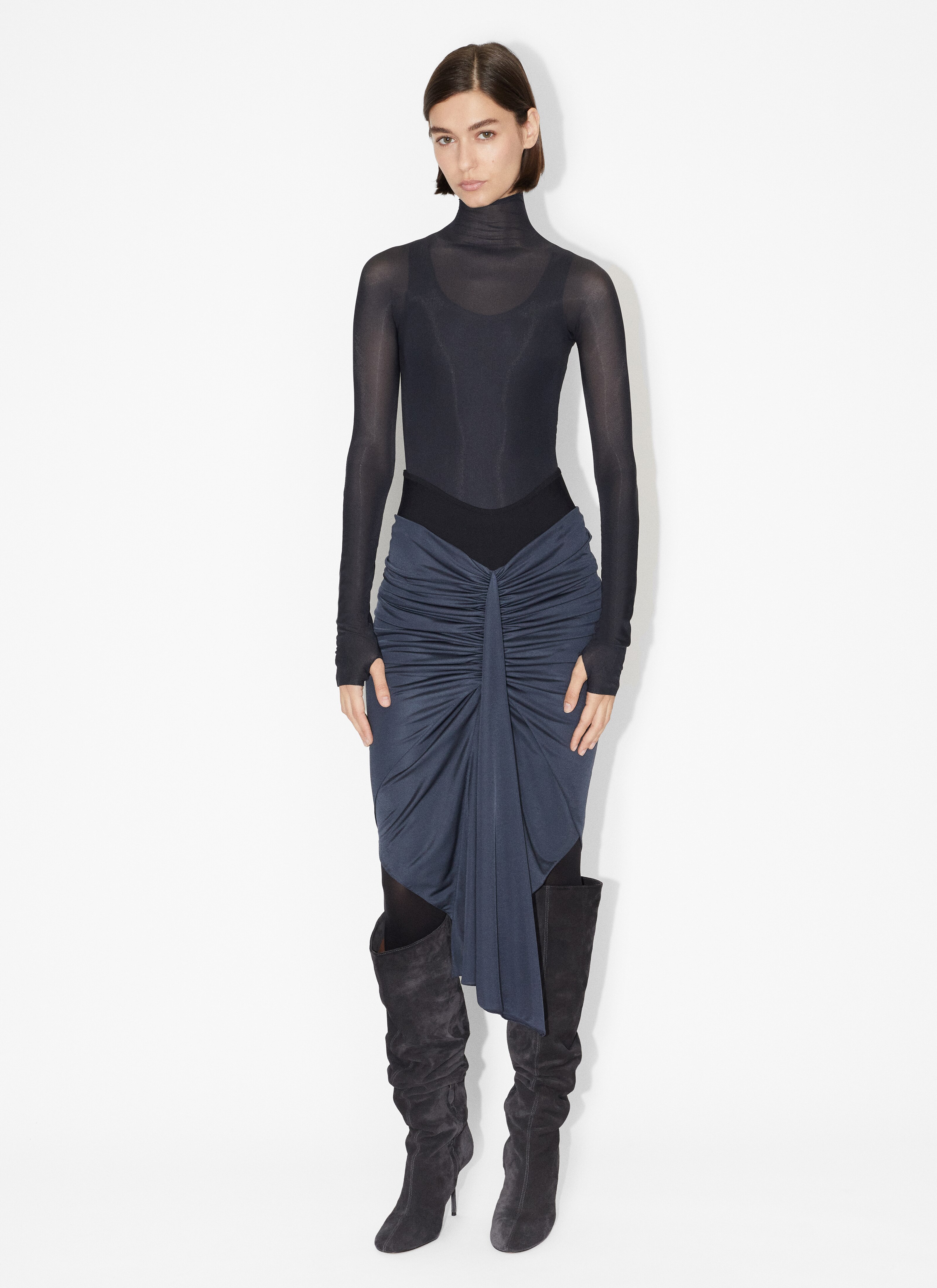 Midi draped asymmetrical skirt
 - maison-alaia.com
