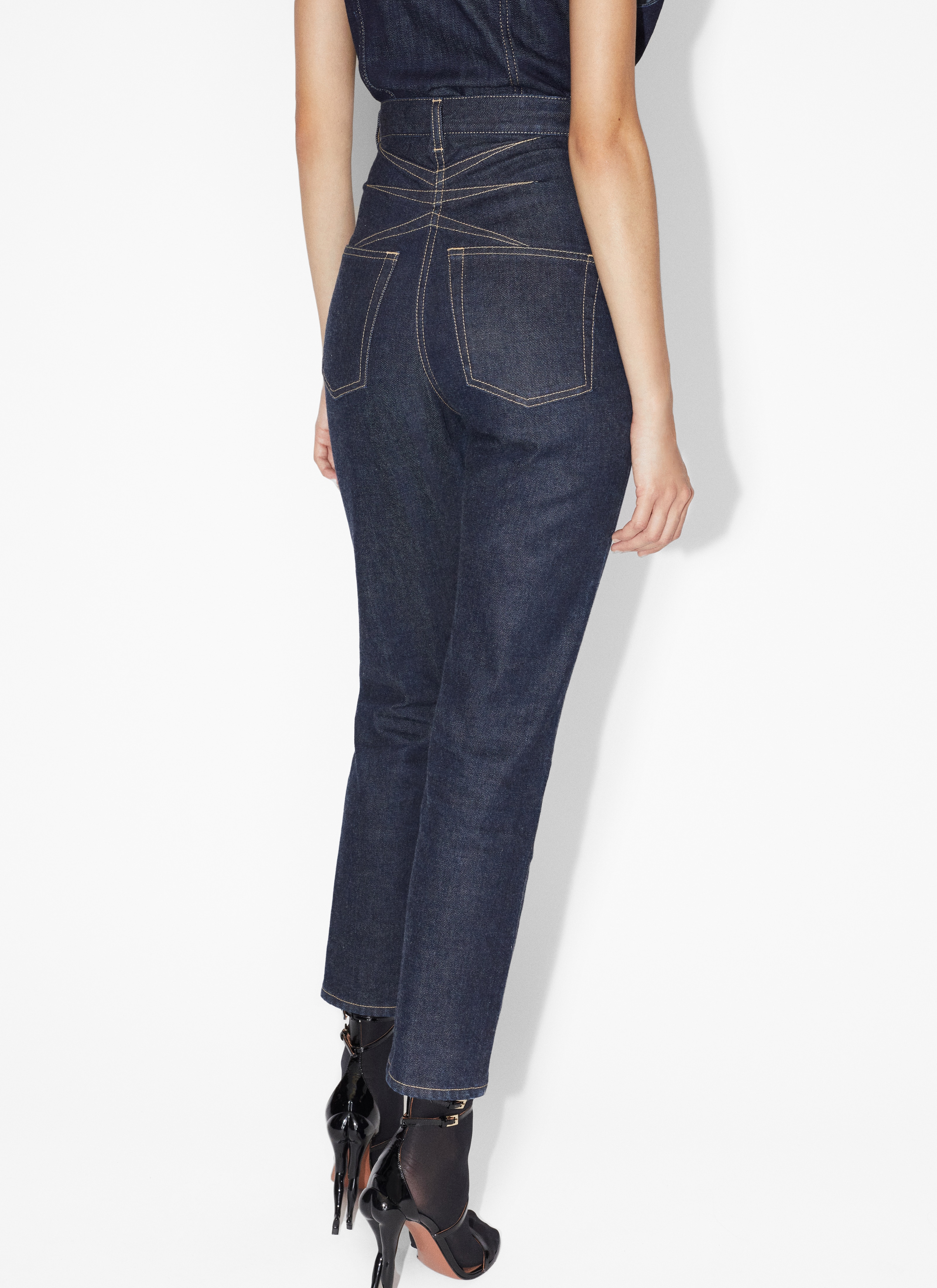ALAÏA JEAN ICONIQUE EN DENIM BLEU