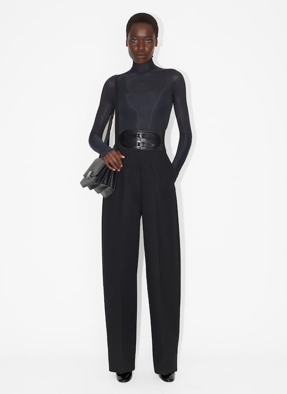 Belted trousers ALAÏA BLACK BELTED TROUSERS