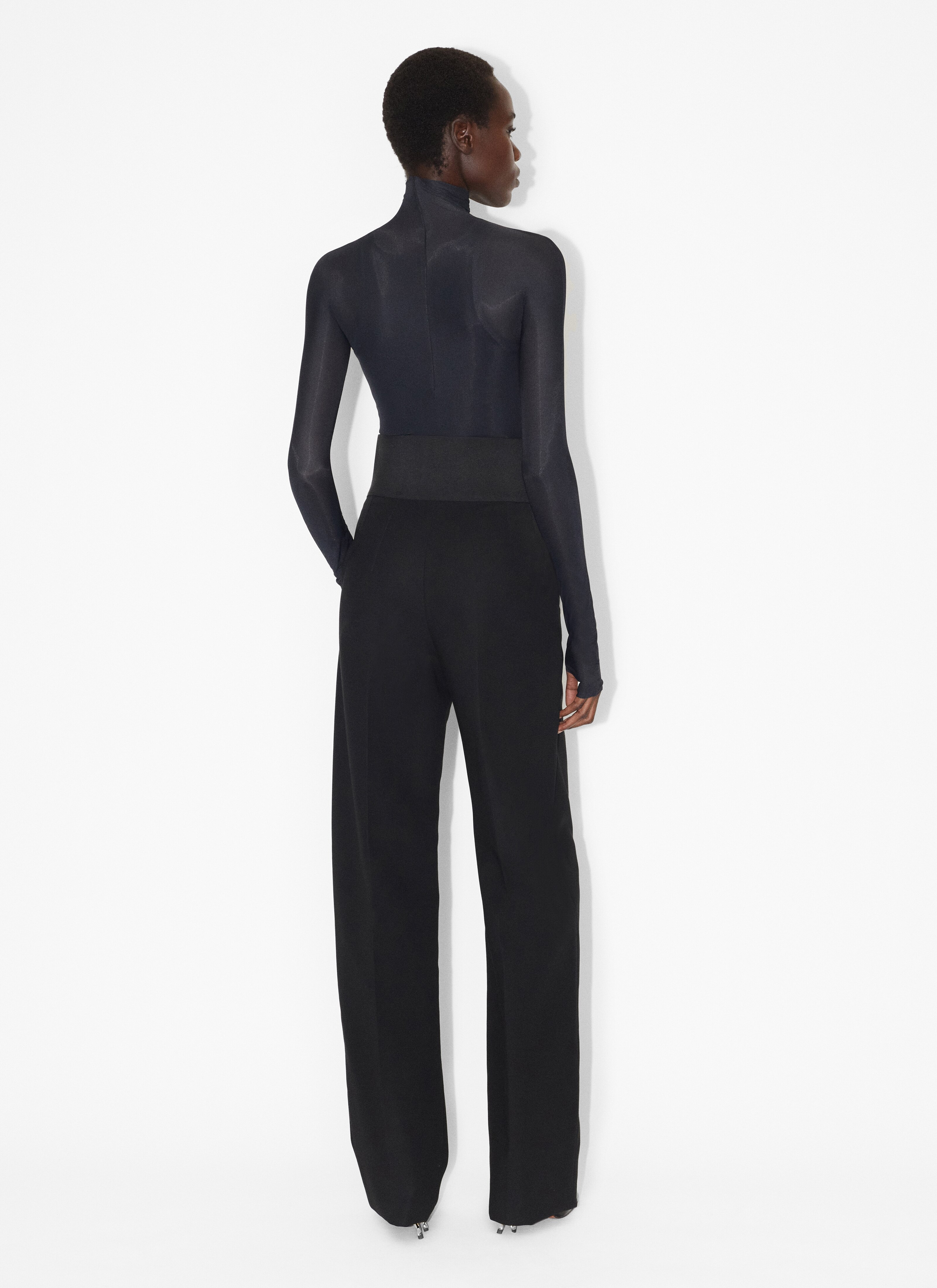 ALAÏA BLACK BELTED TROUSERS