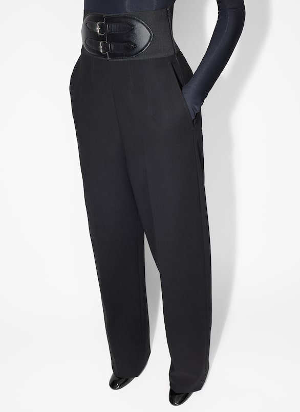 Belted trousers ALAÏA BLACK BELTED TROUSERS