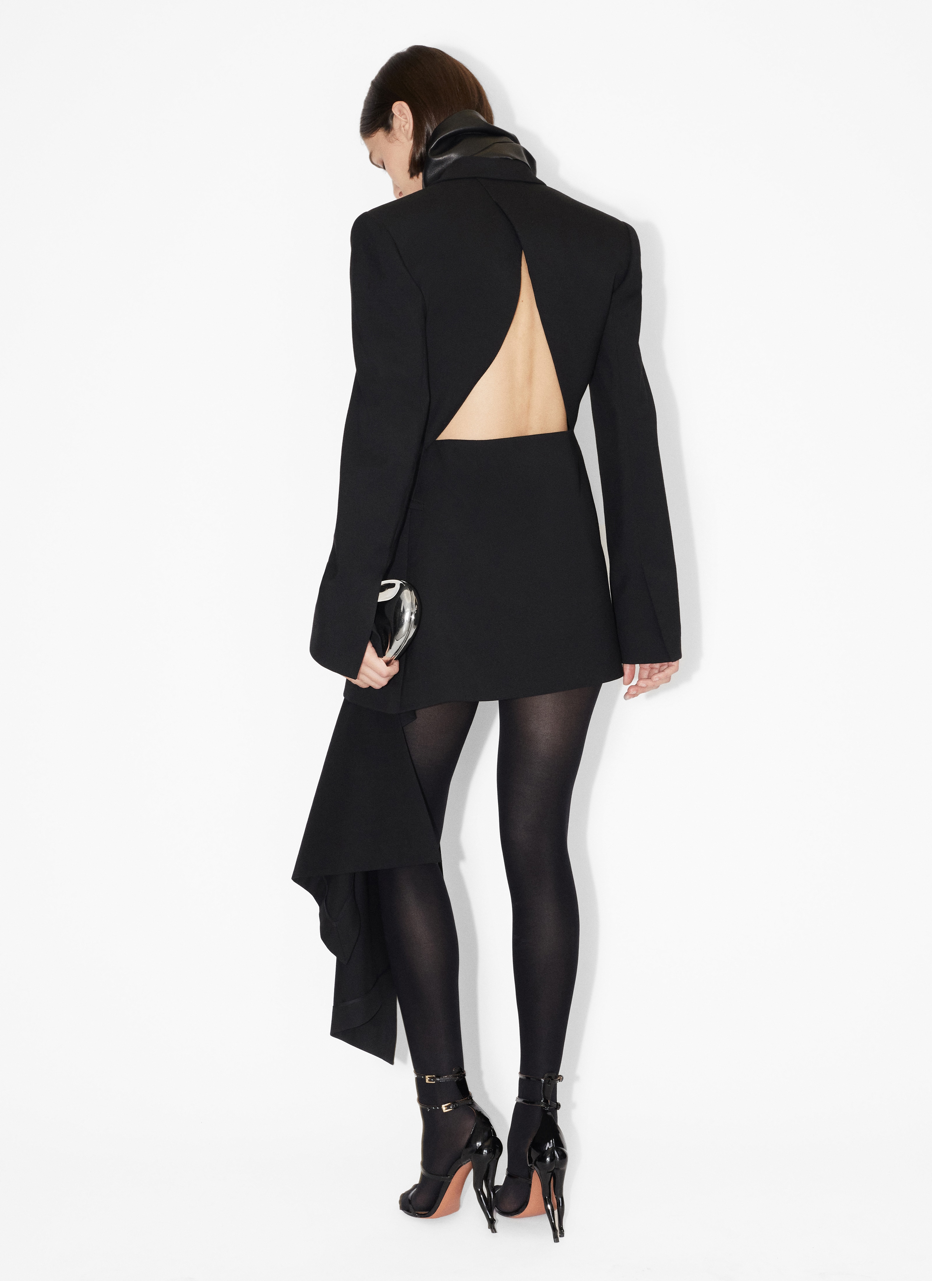 ALAÏA BLACK TAILORED DRESS IN WOOL