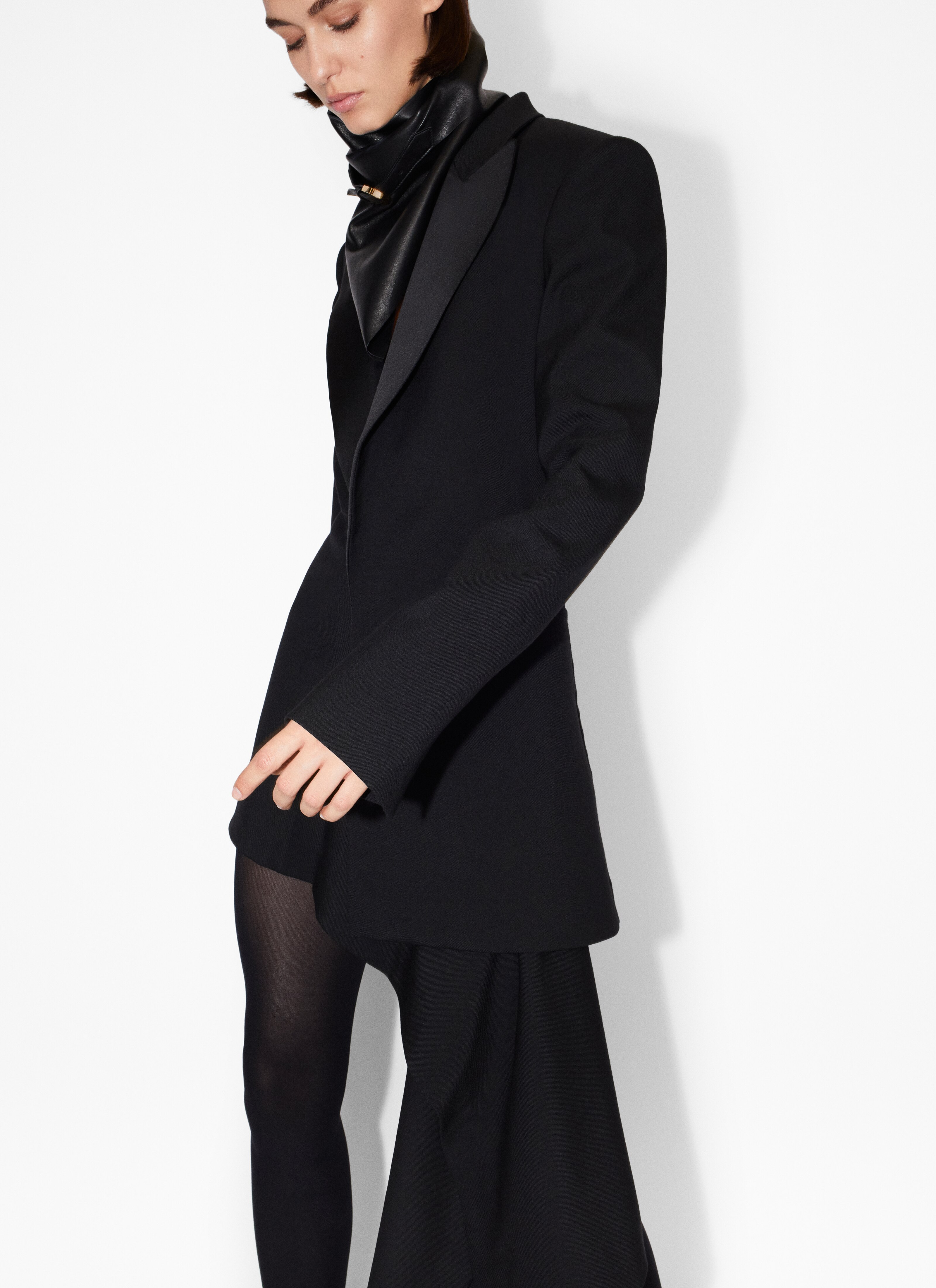 ALAÏA BLACK TAILORED DRESS IN WOOL