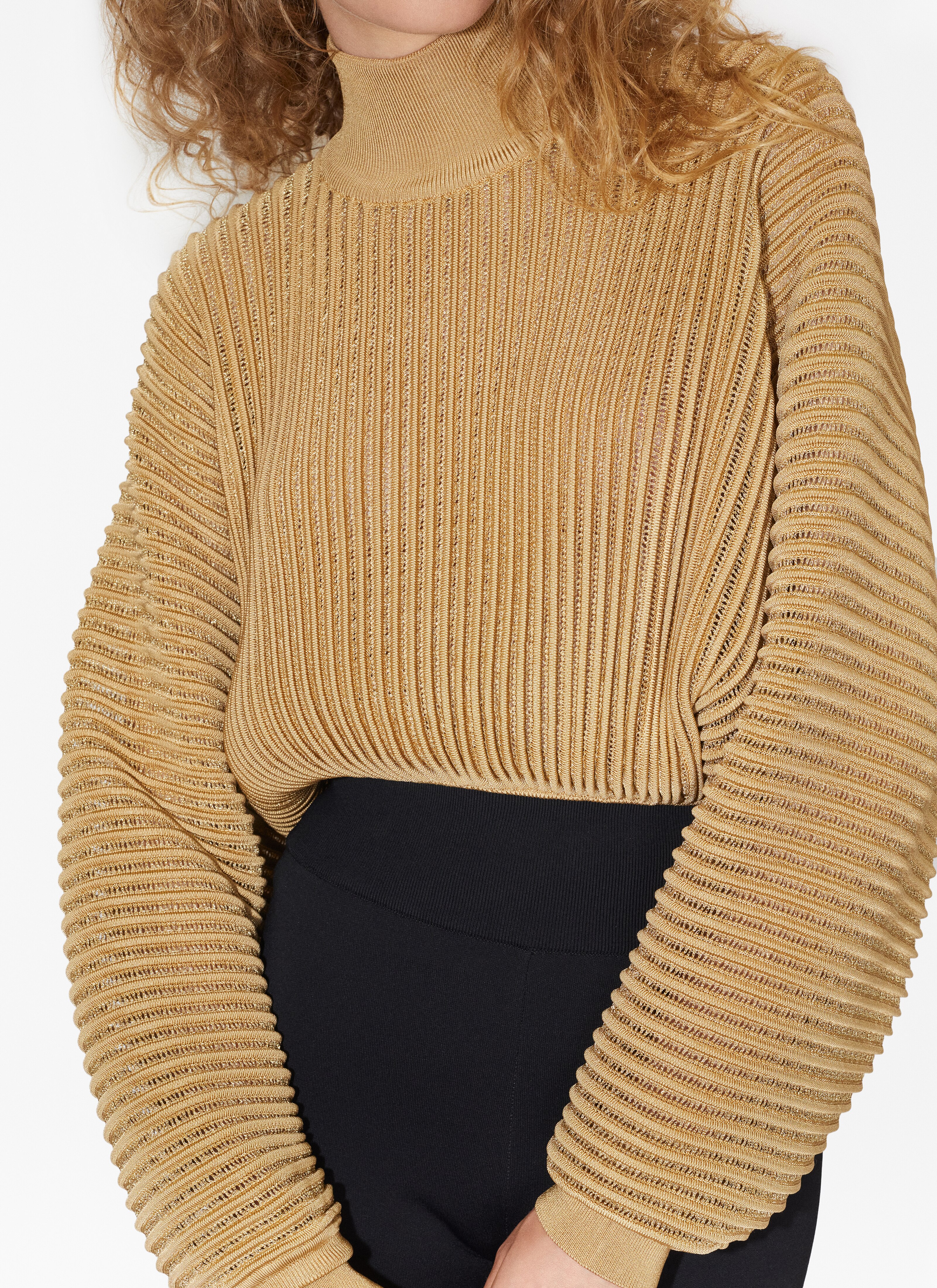 Ribbed lurex jumper  - maison-alaia.com