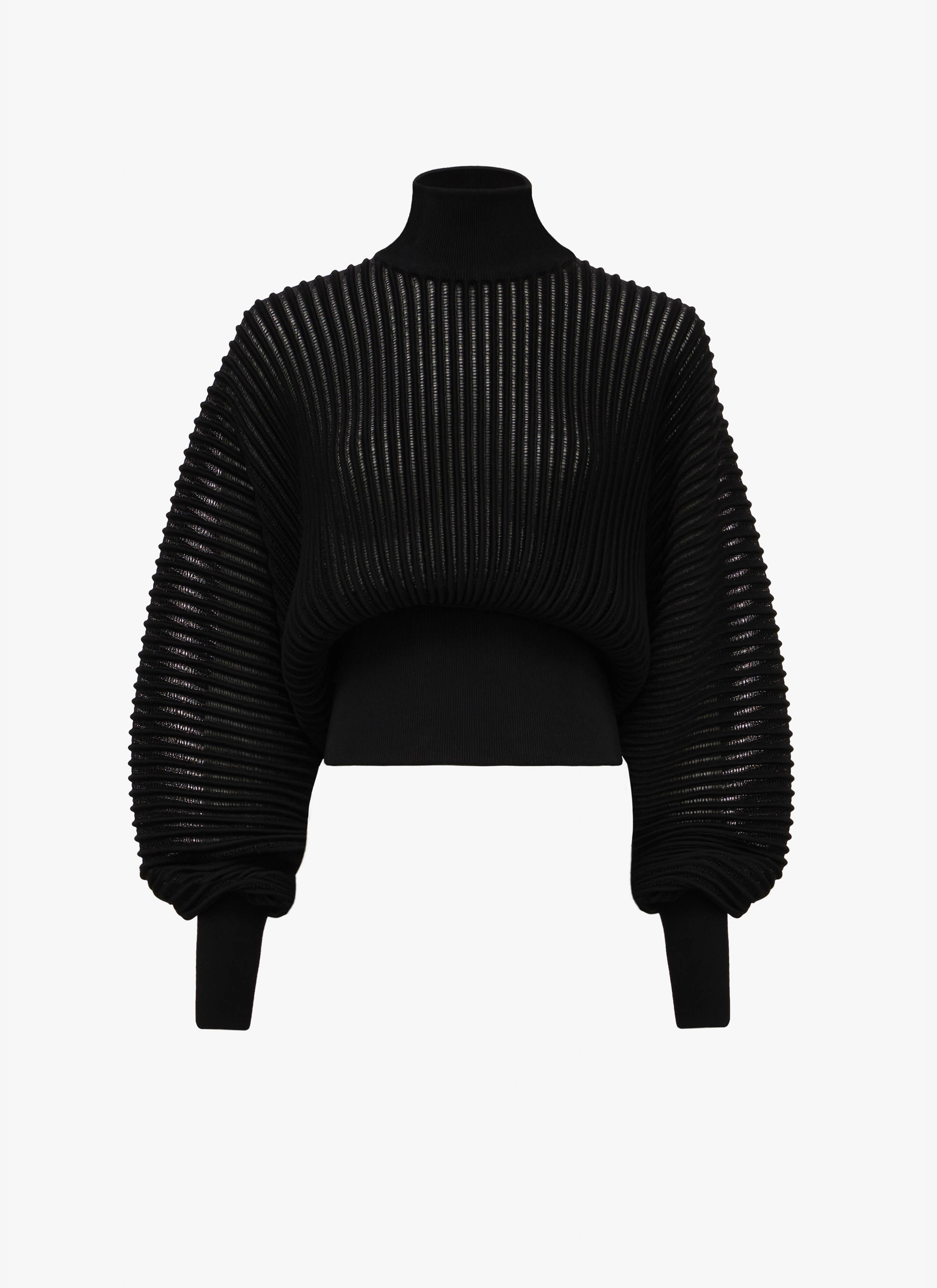 Women's Black Ribbed Lurex Jumper | ALAÏA UK