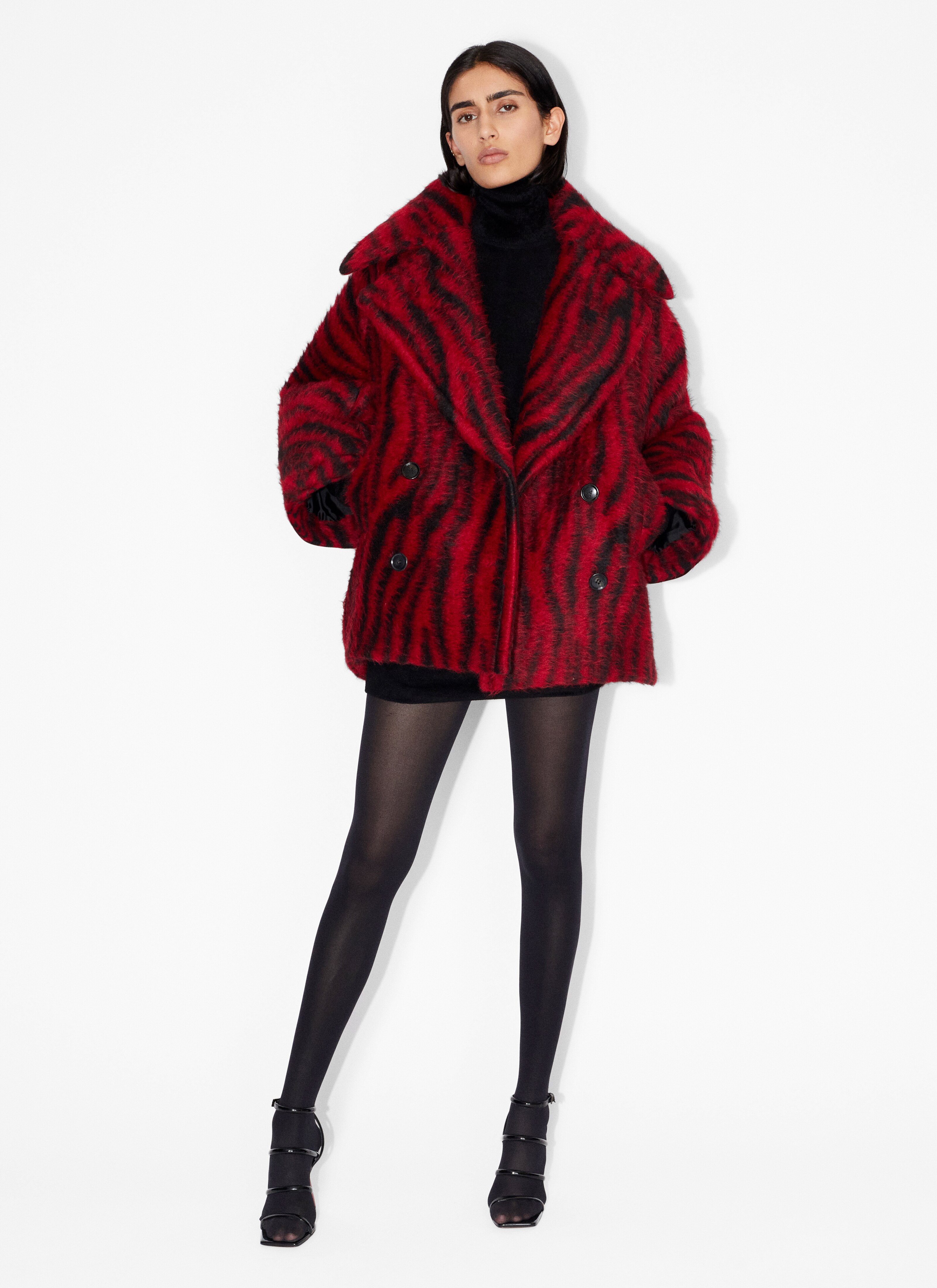 ALAÏA BLACK WOOL CABAN