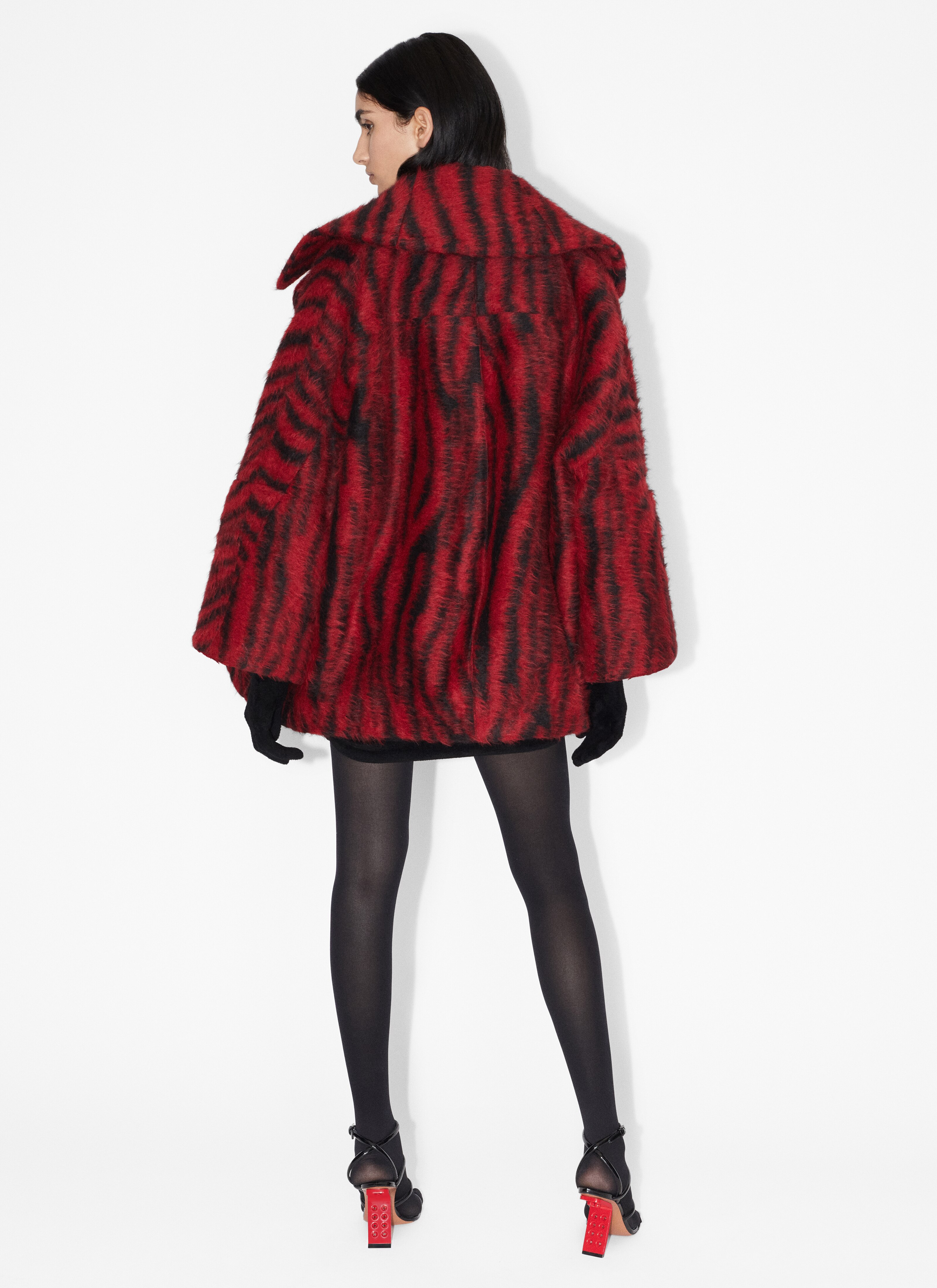 ALAÏA BLACK WOOL CABAN