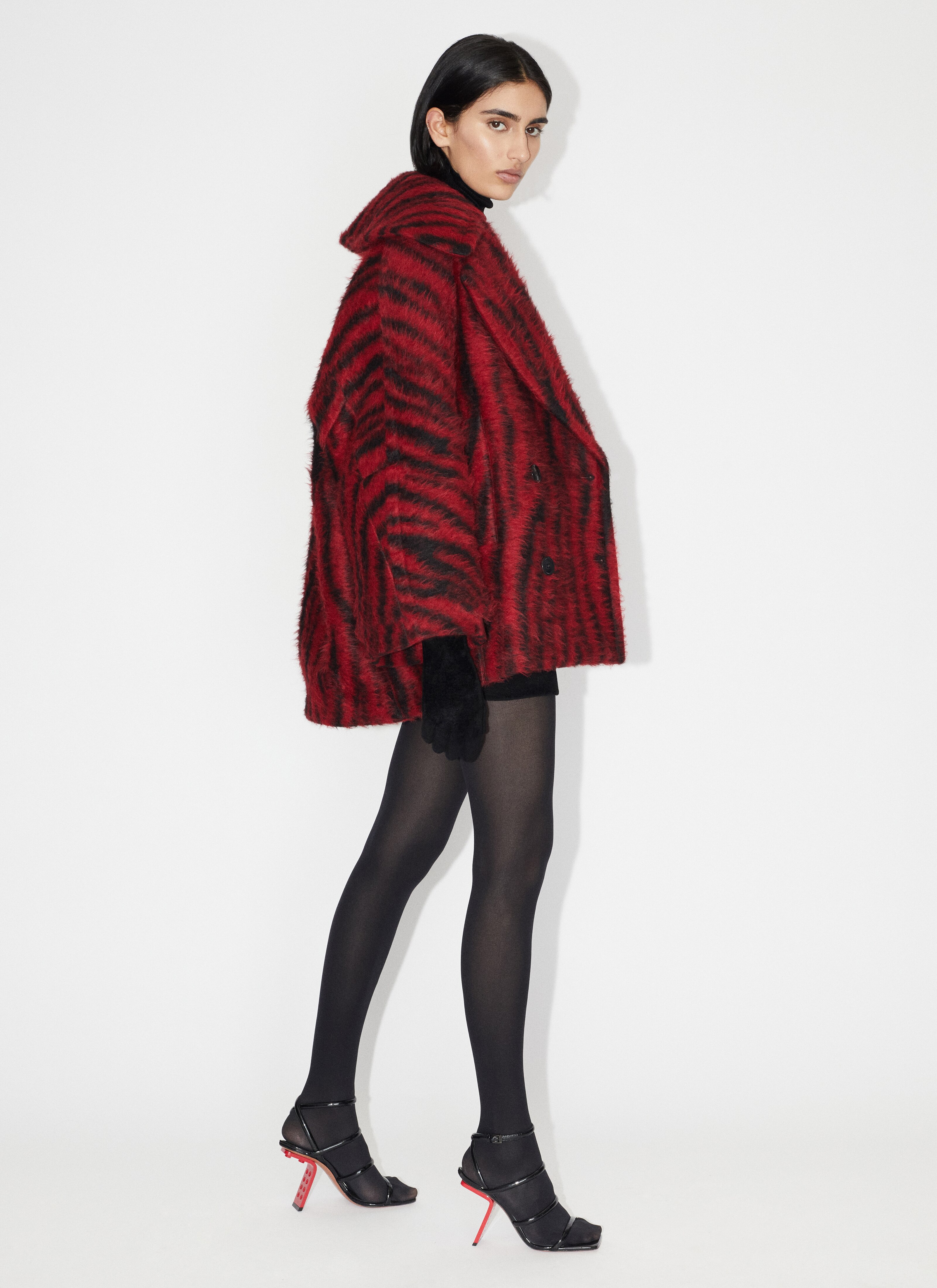 ALAÏA BLACK WOOL CABAN