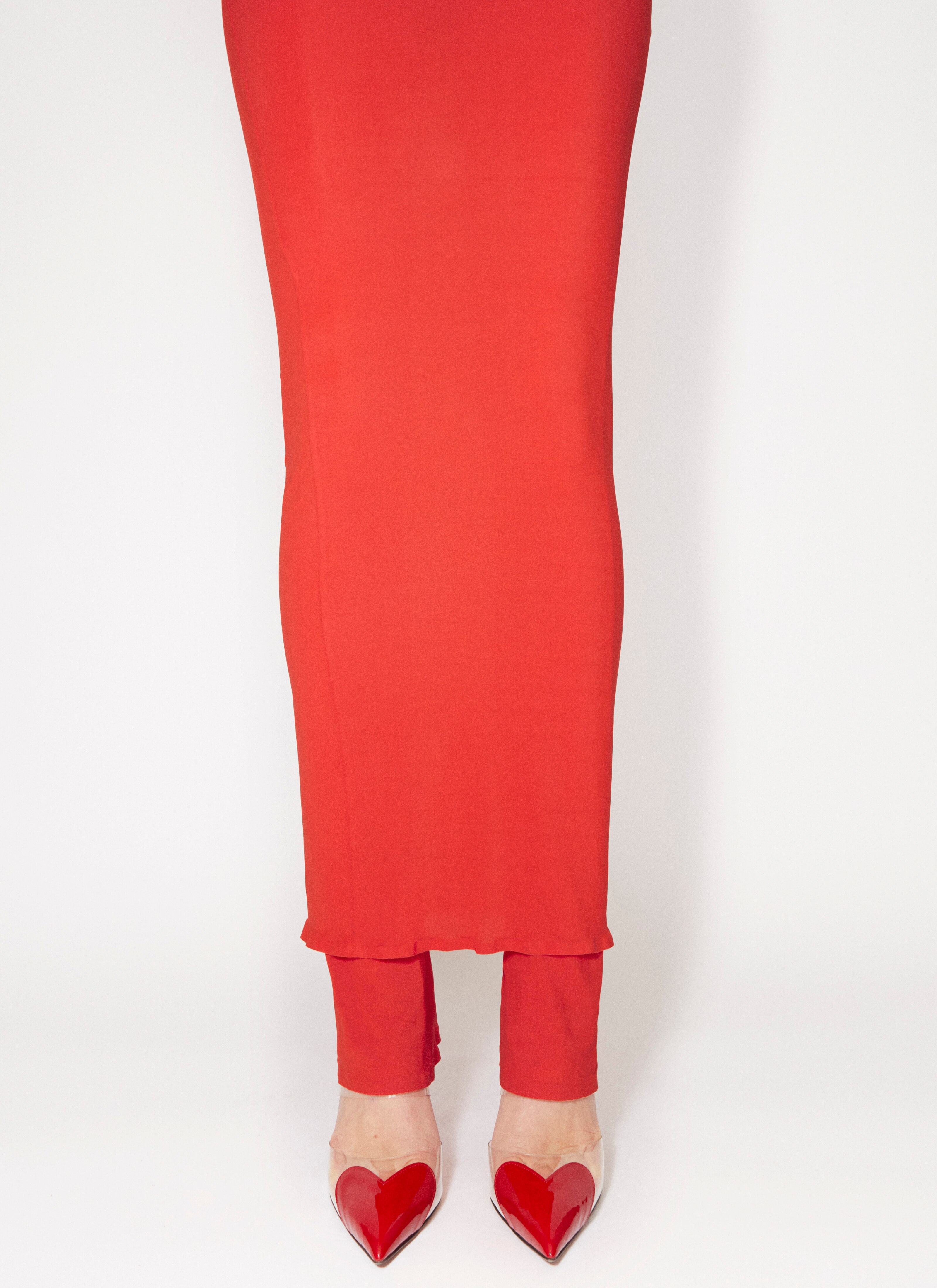 ALAÏA RED FLUID SKIRT-PANT