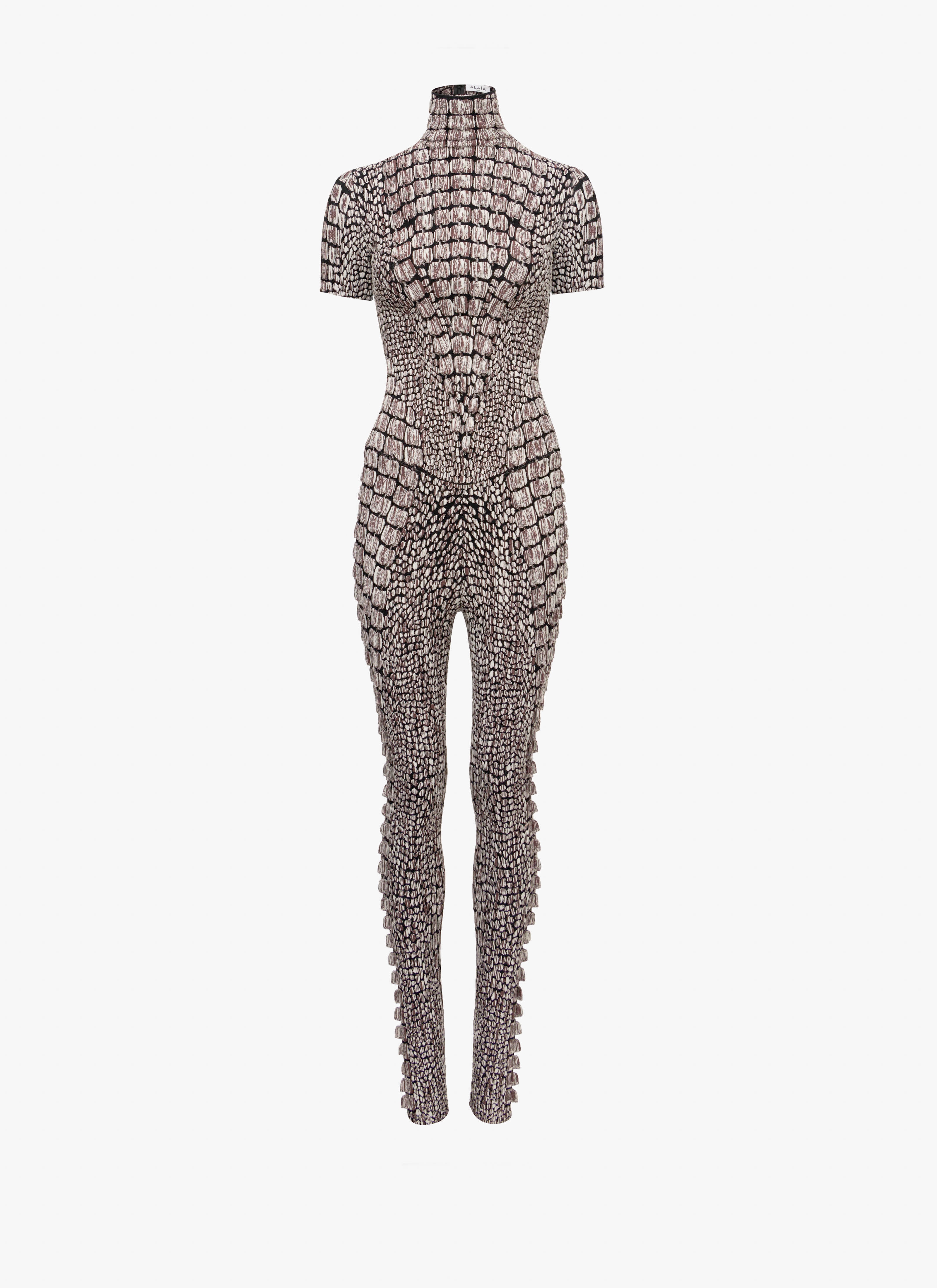 Crocodile jacquard jumpsuit  maison-alaia.com