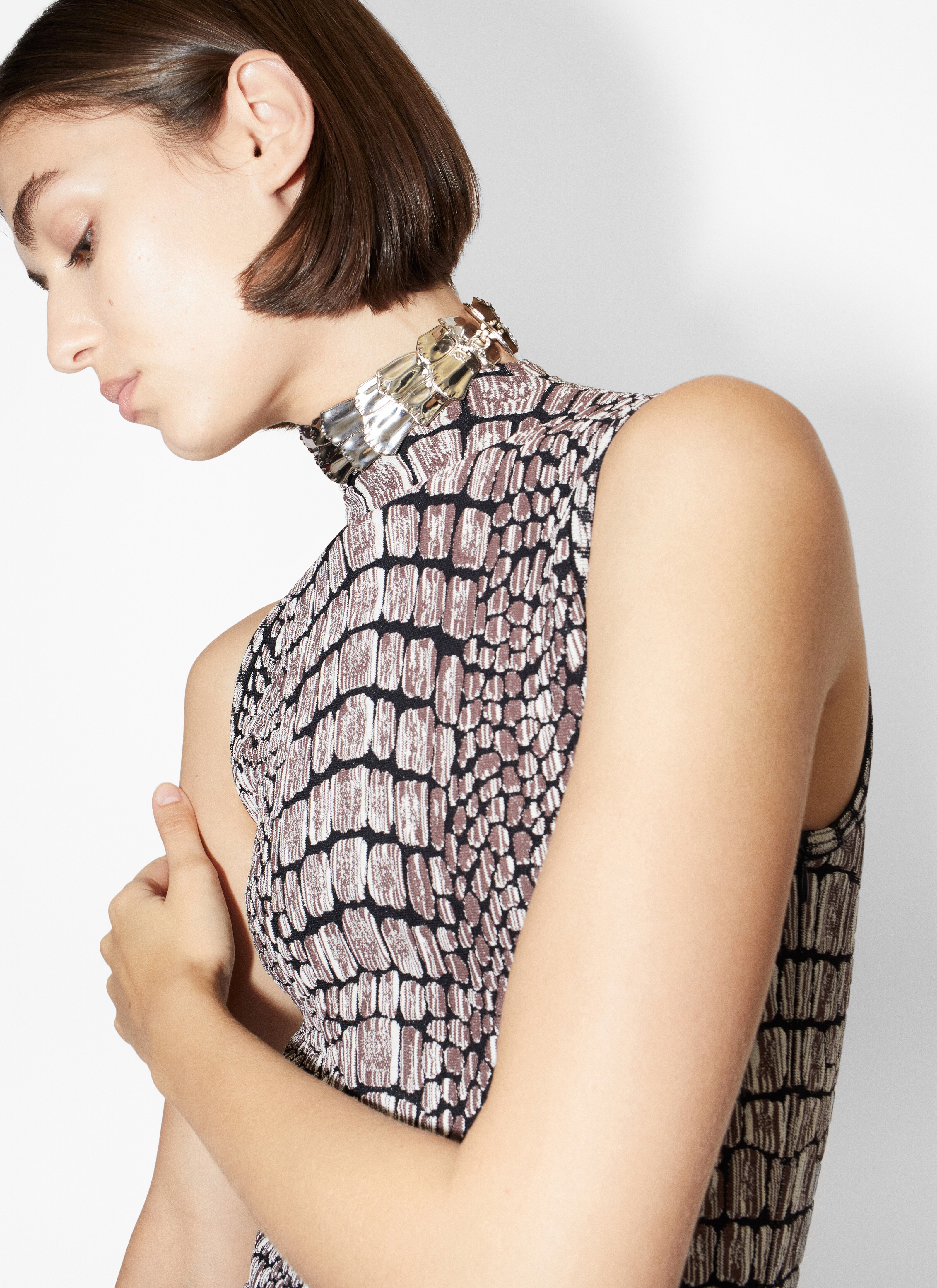 Crocodile jacquard dress - maison-alaia.com