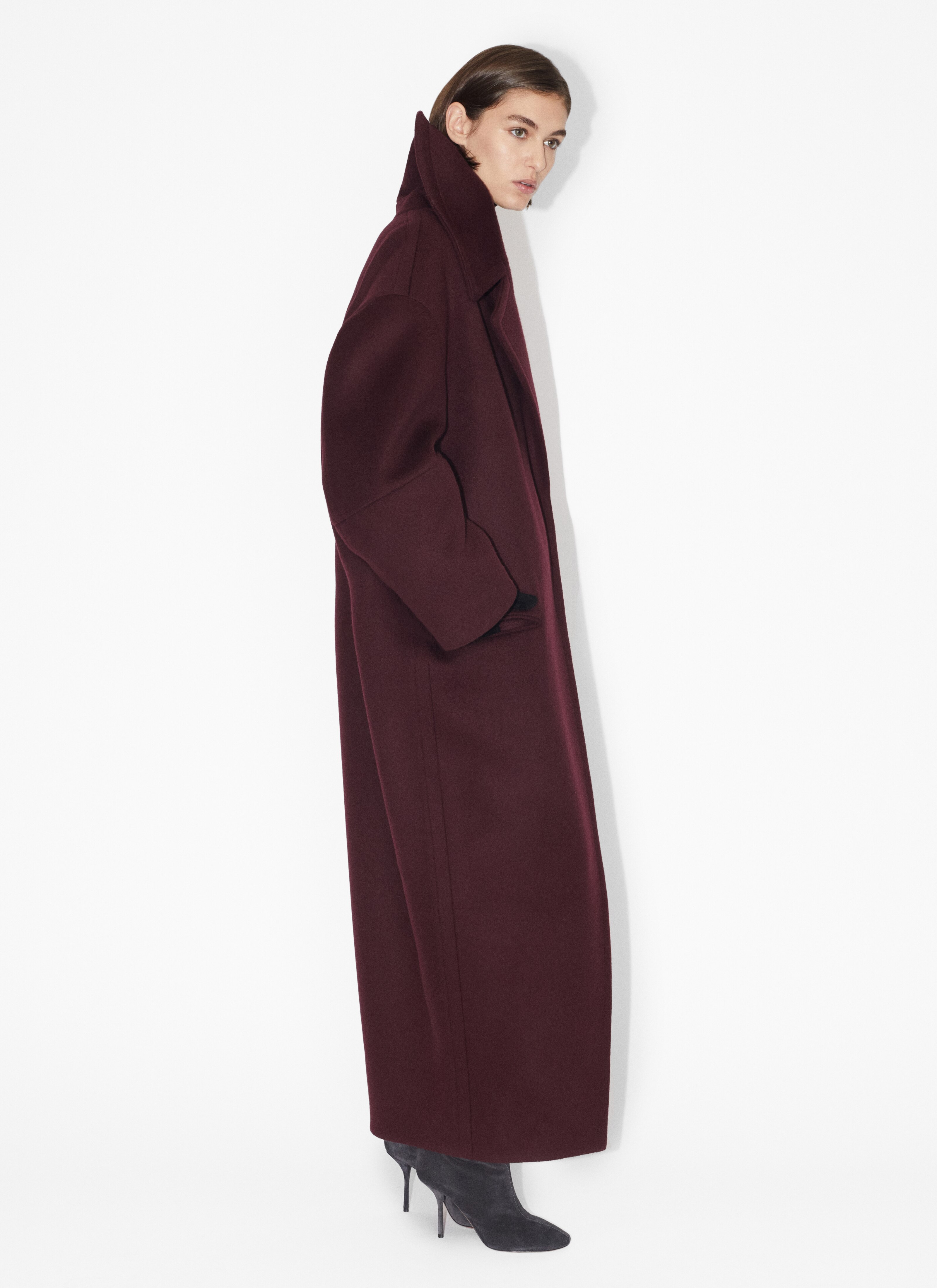 ALAÏA RED MAXI WOOLLEN COAT 