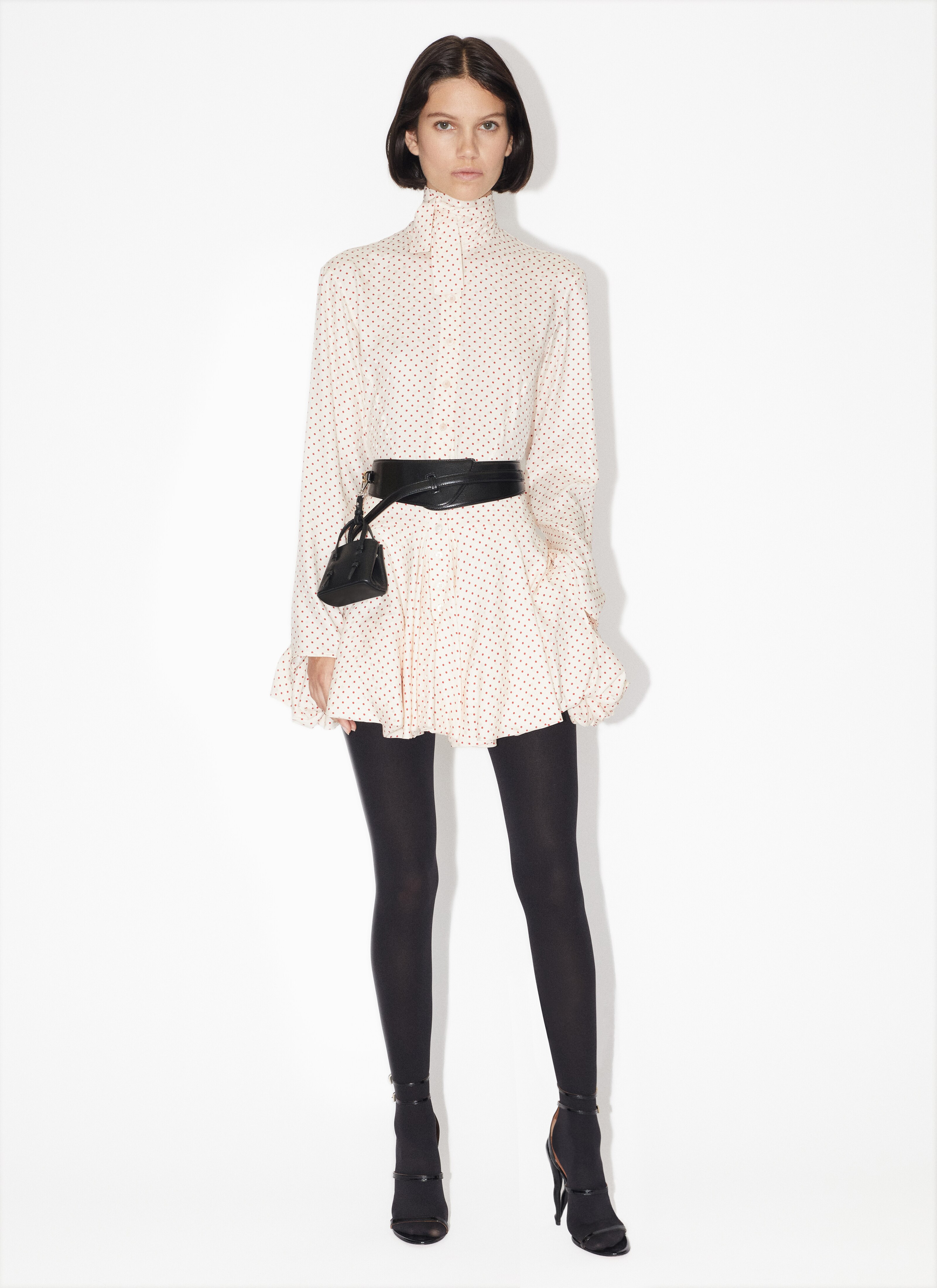 ALAÏA PINK POLKA DOTS BUBBLE SKIRT