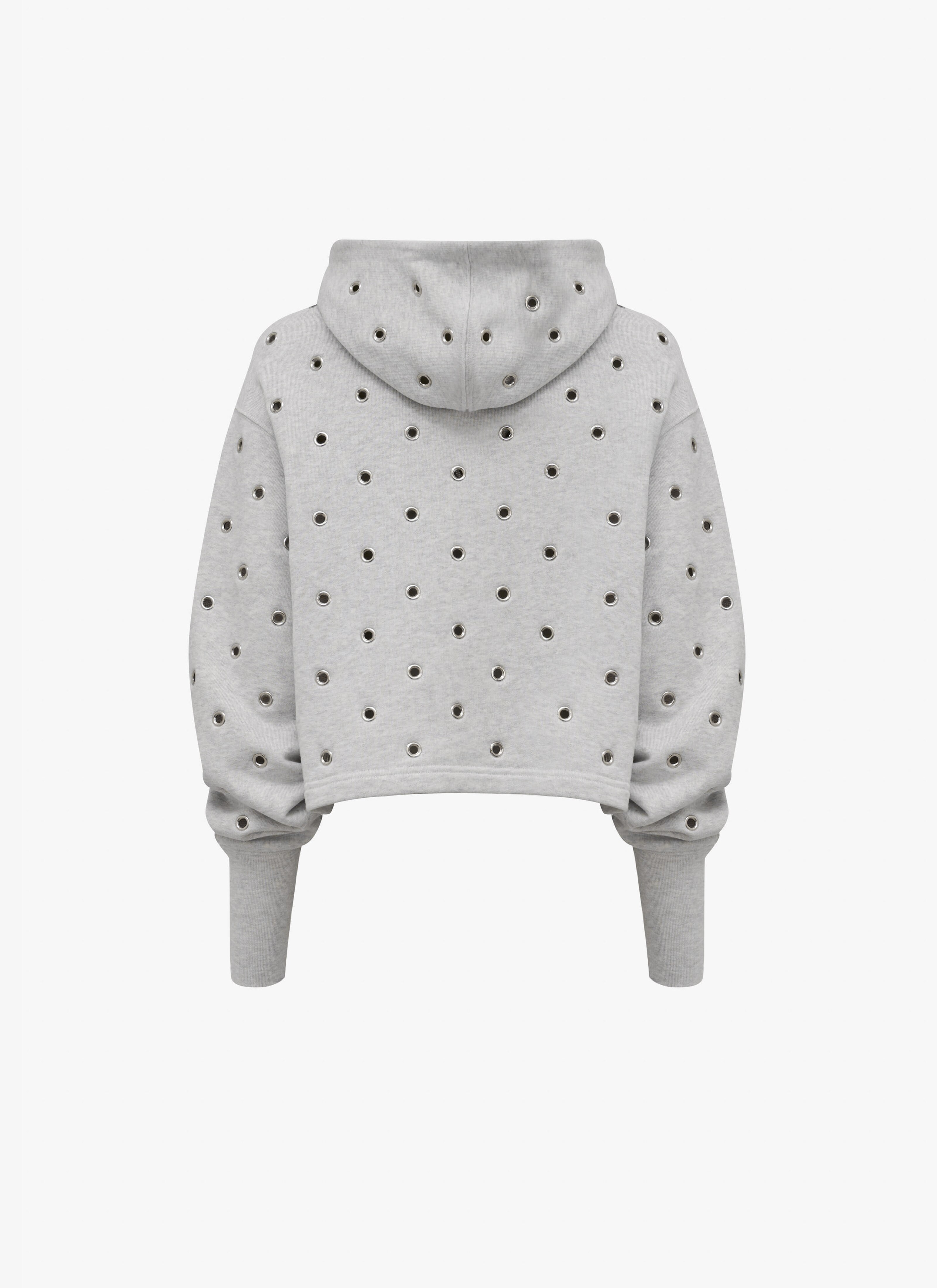 ALAÏA GRAU HOODIE MIT ÖSEN