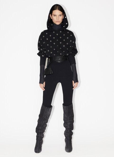 Eyelet fleece hoodie - maison-alaia.com