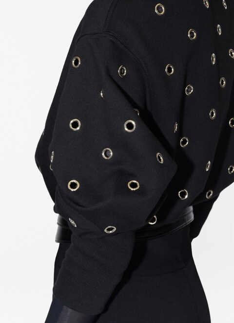 Eyelet fleece hoodie - maison-alaia.com