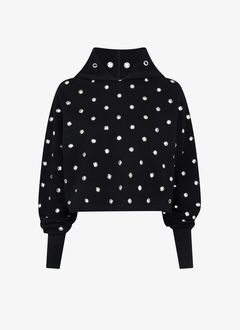 Eyelet fleece hoodie - maison-alaia.com