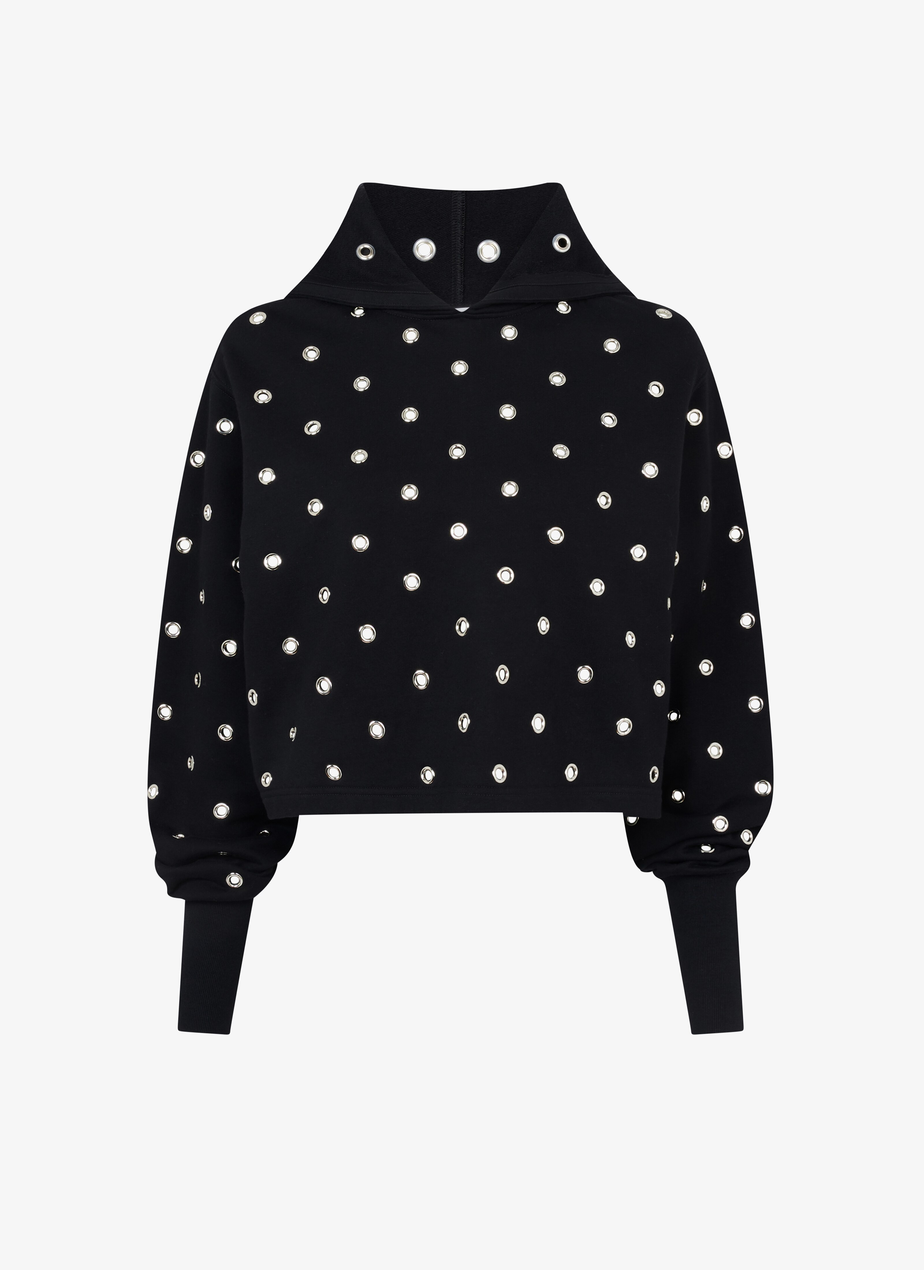 Eyelet fleece hoodie maison-alaia.com