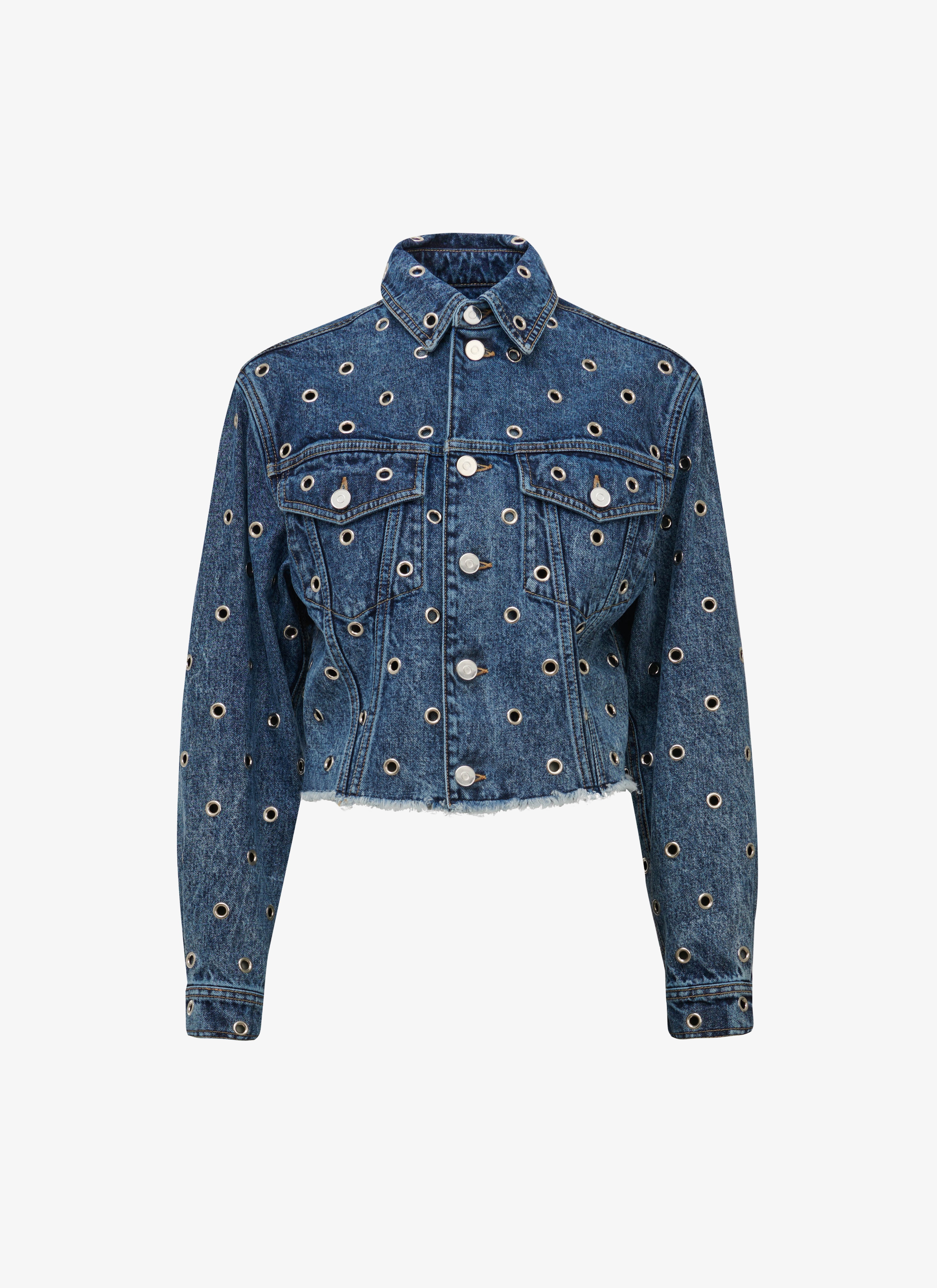 Eyelet denim jacket - maison-alaia.com