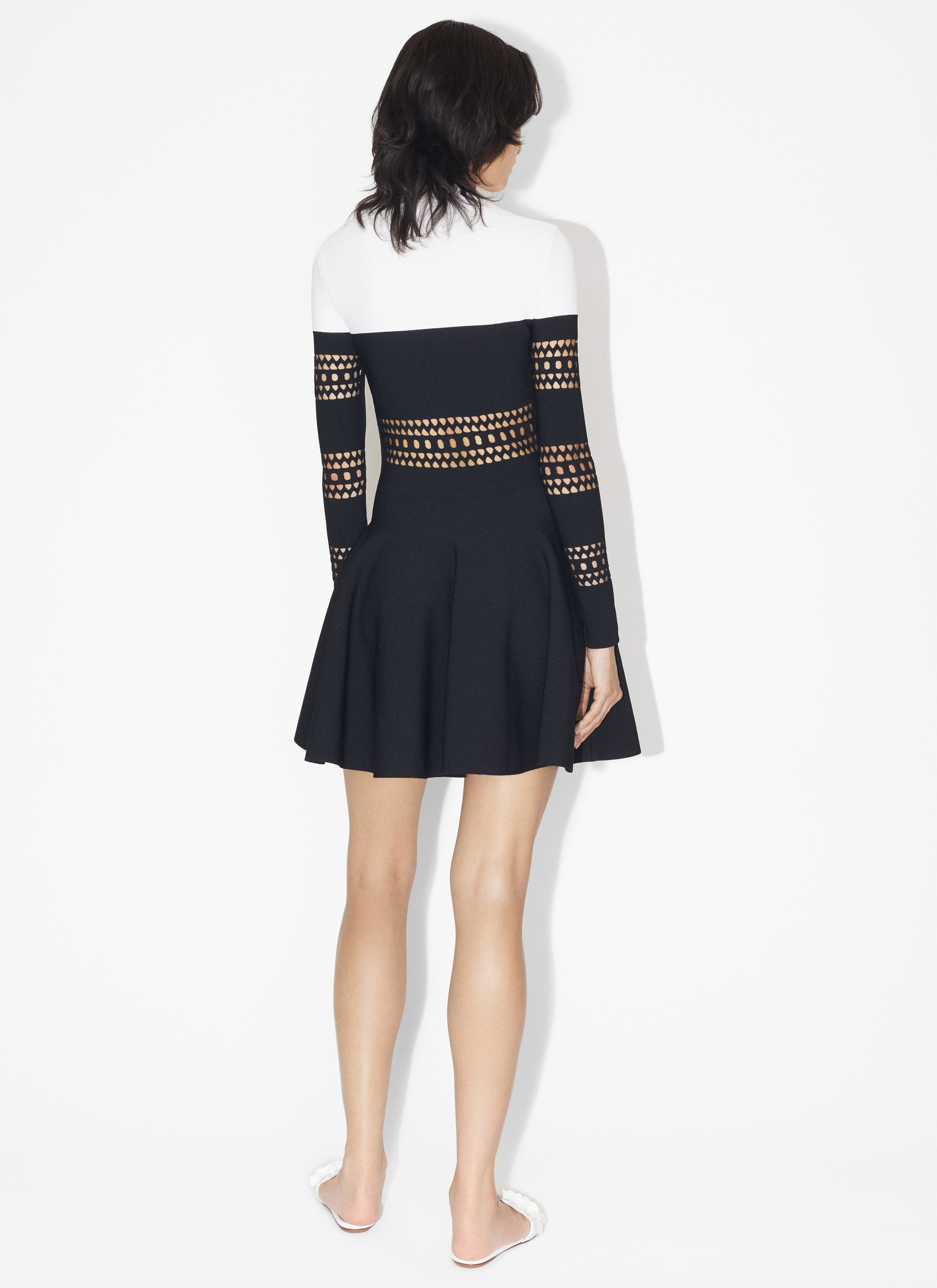 ALAÏA ROBE BICOLORE VIENNE NOIR