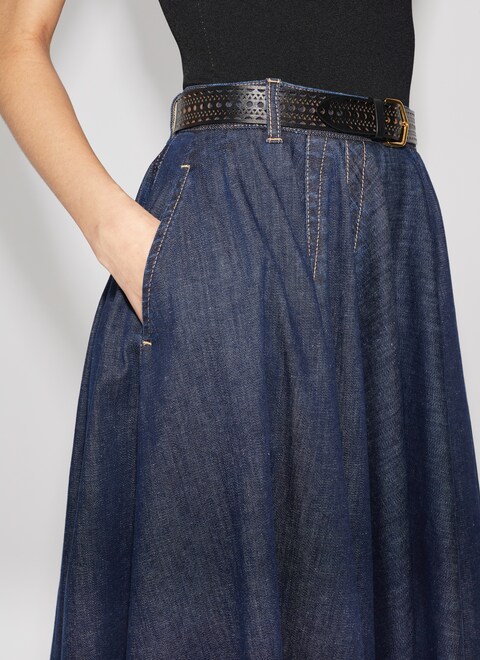 Denim midi skirt - maison-alaia.com