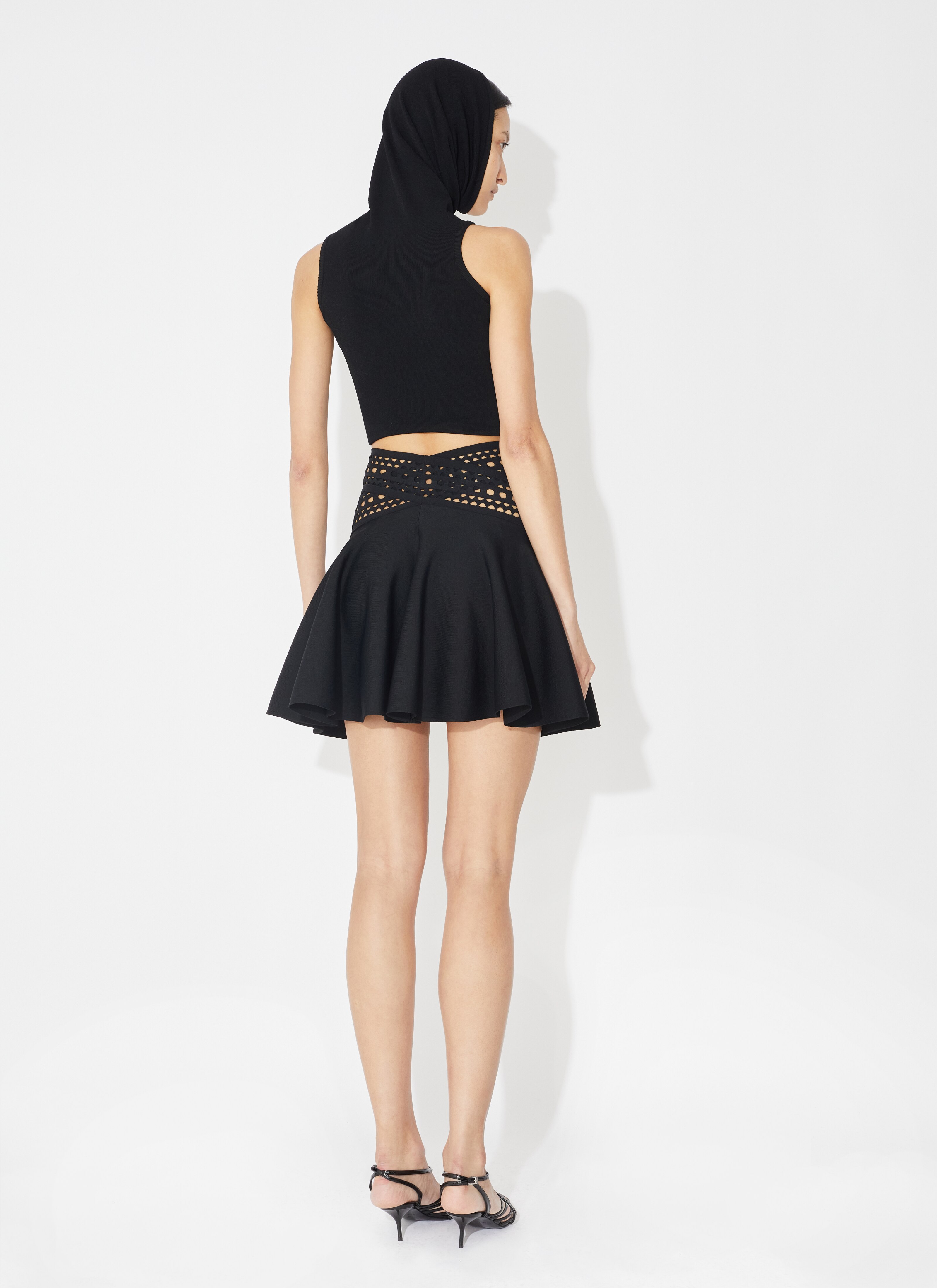 ALAÏA BLACK VIENNE SKATER SKIRT