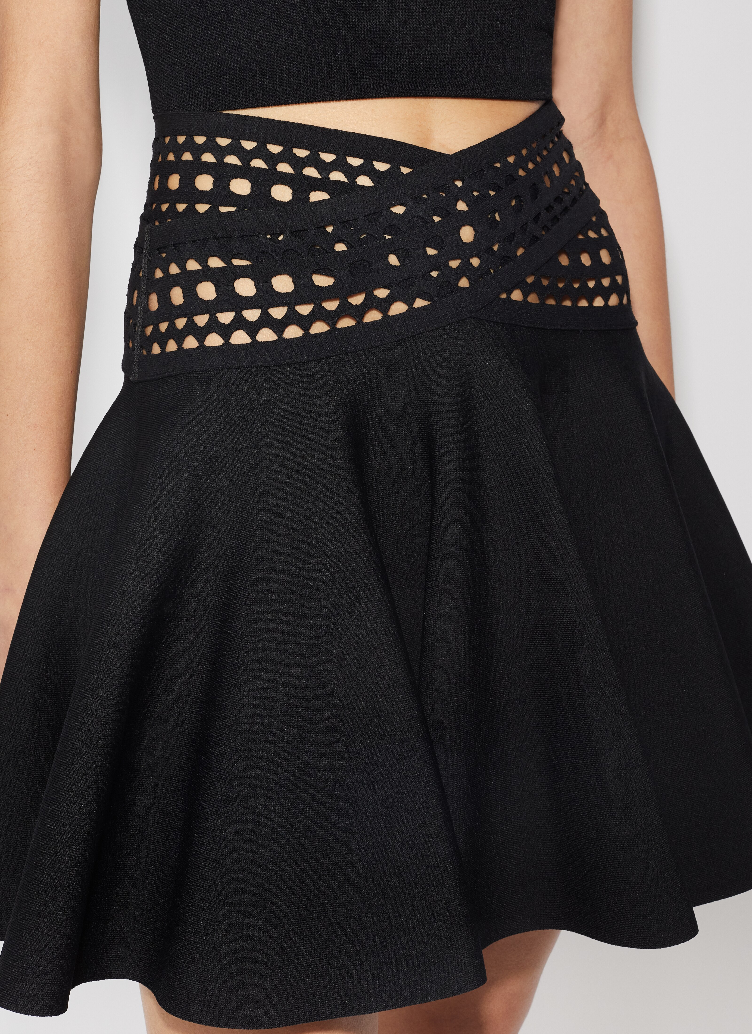 ALAÏA BLACK VIENNE SKATER SKIRT