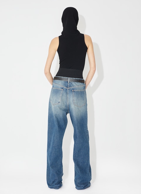 Knit belt denim pant - maison-alaia.com