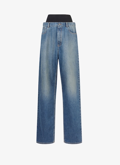 Knit belt denim pant - maison-alaia.com