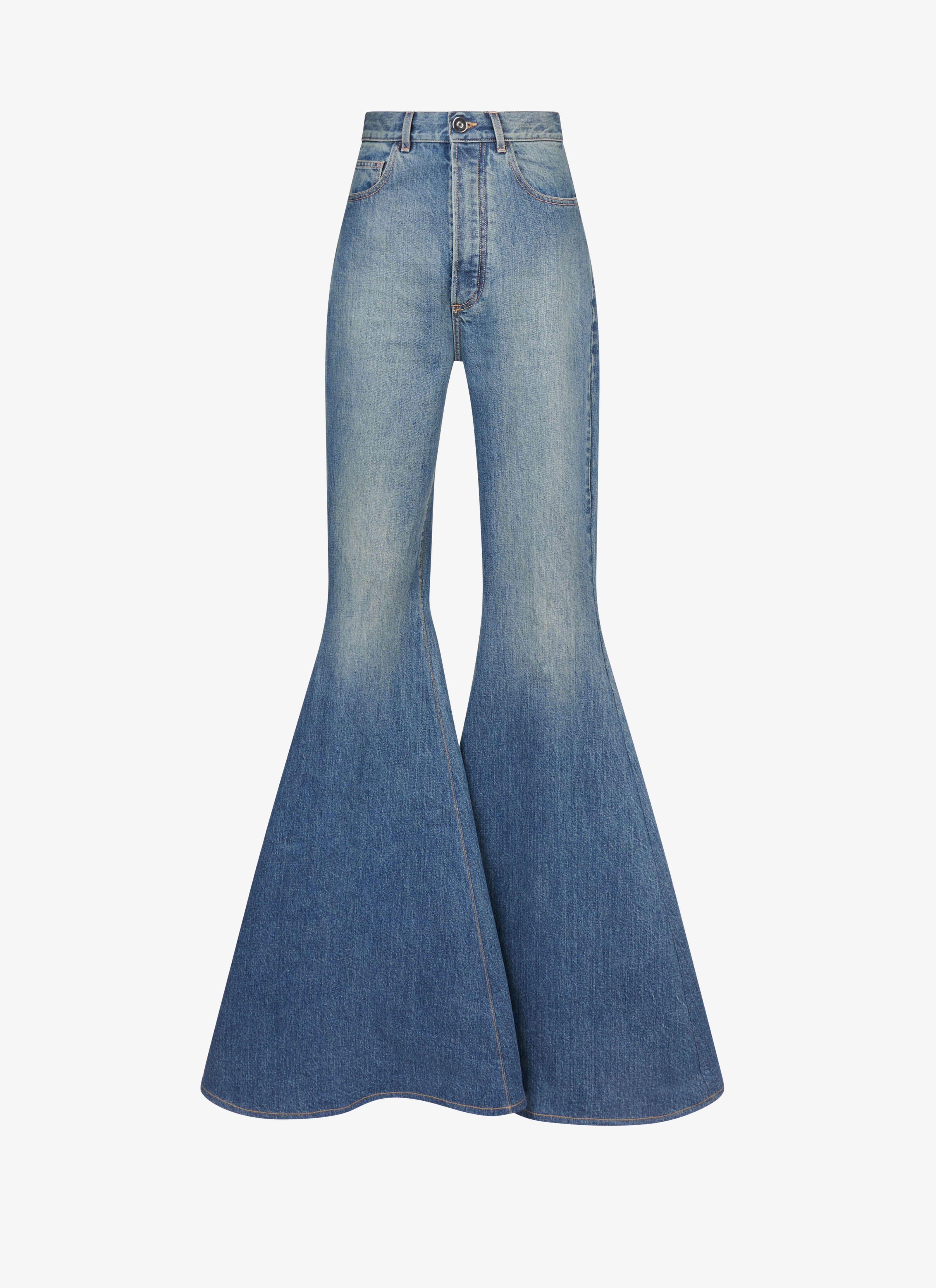 ALAÏA Women's Blue Flared Denim Pant