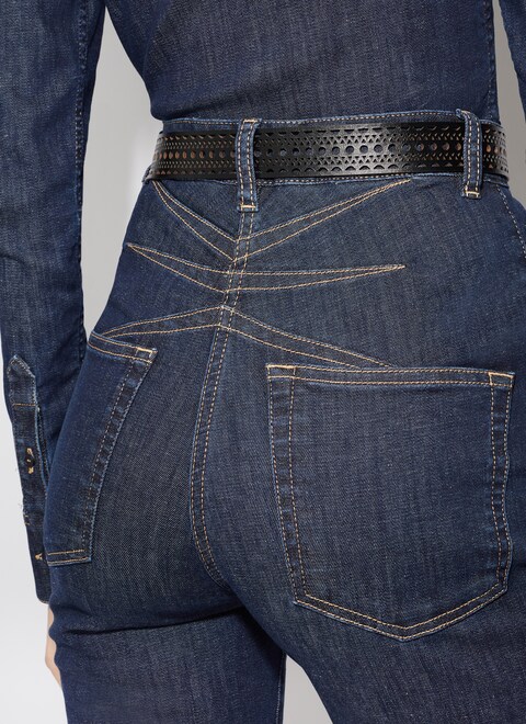 Long bootcut denim pant - maison-alaia.com