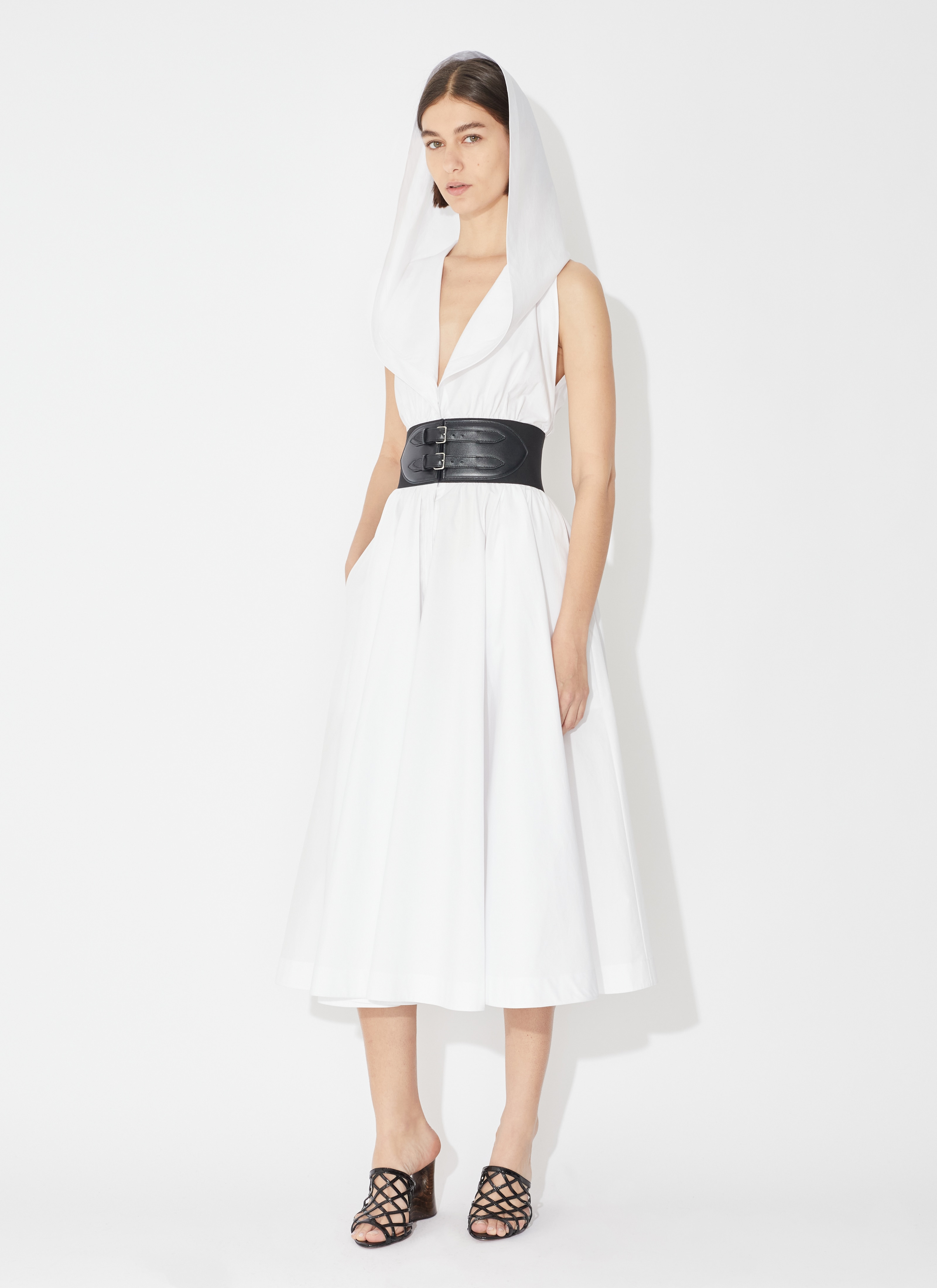 Poplin hood dress - maison-alaia.com