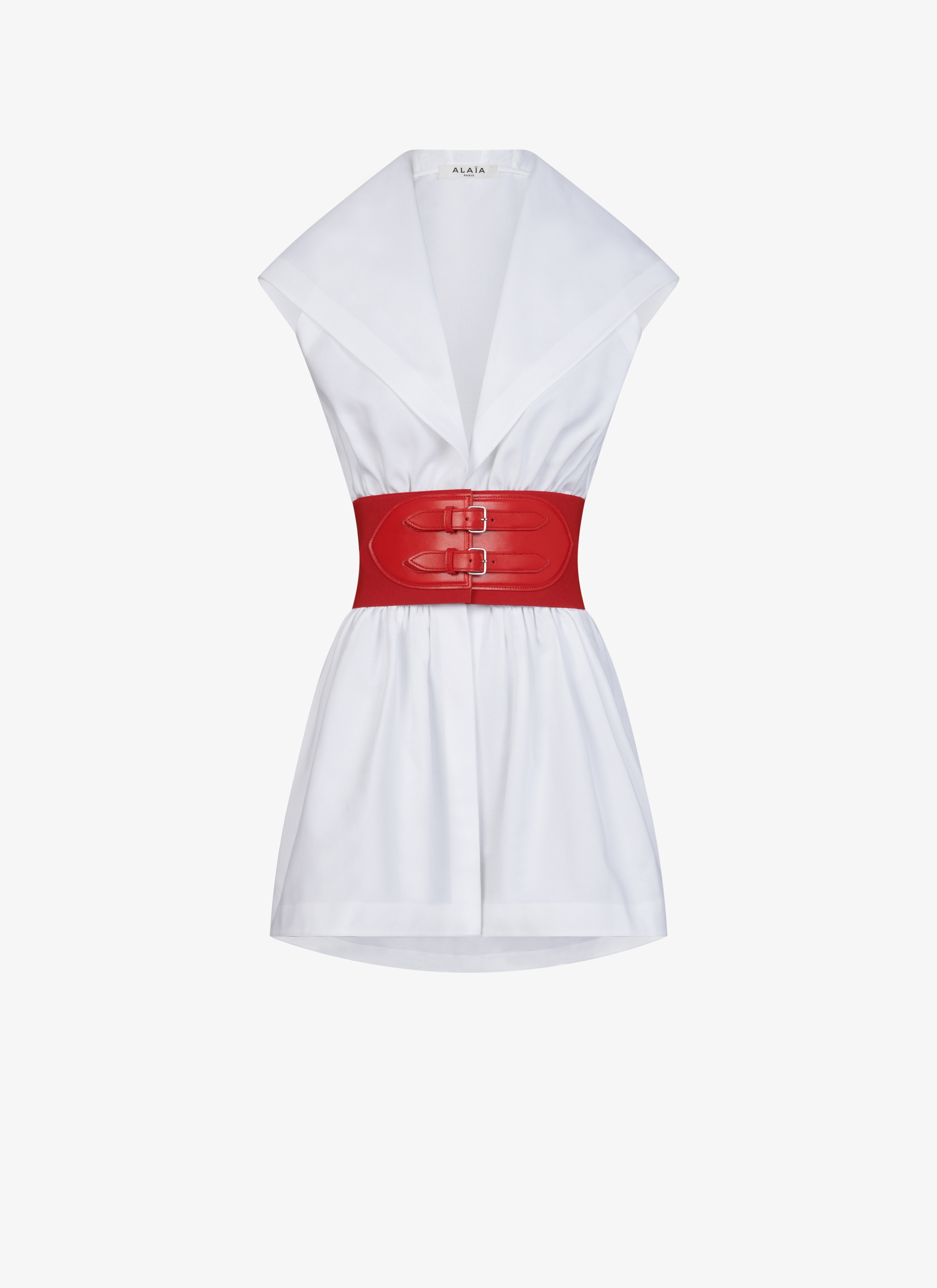 Women's White Belted Hooded Dress | ALAÏA IN