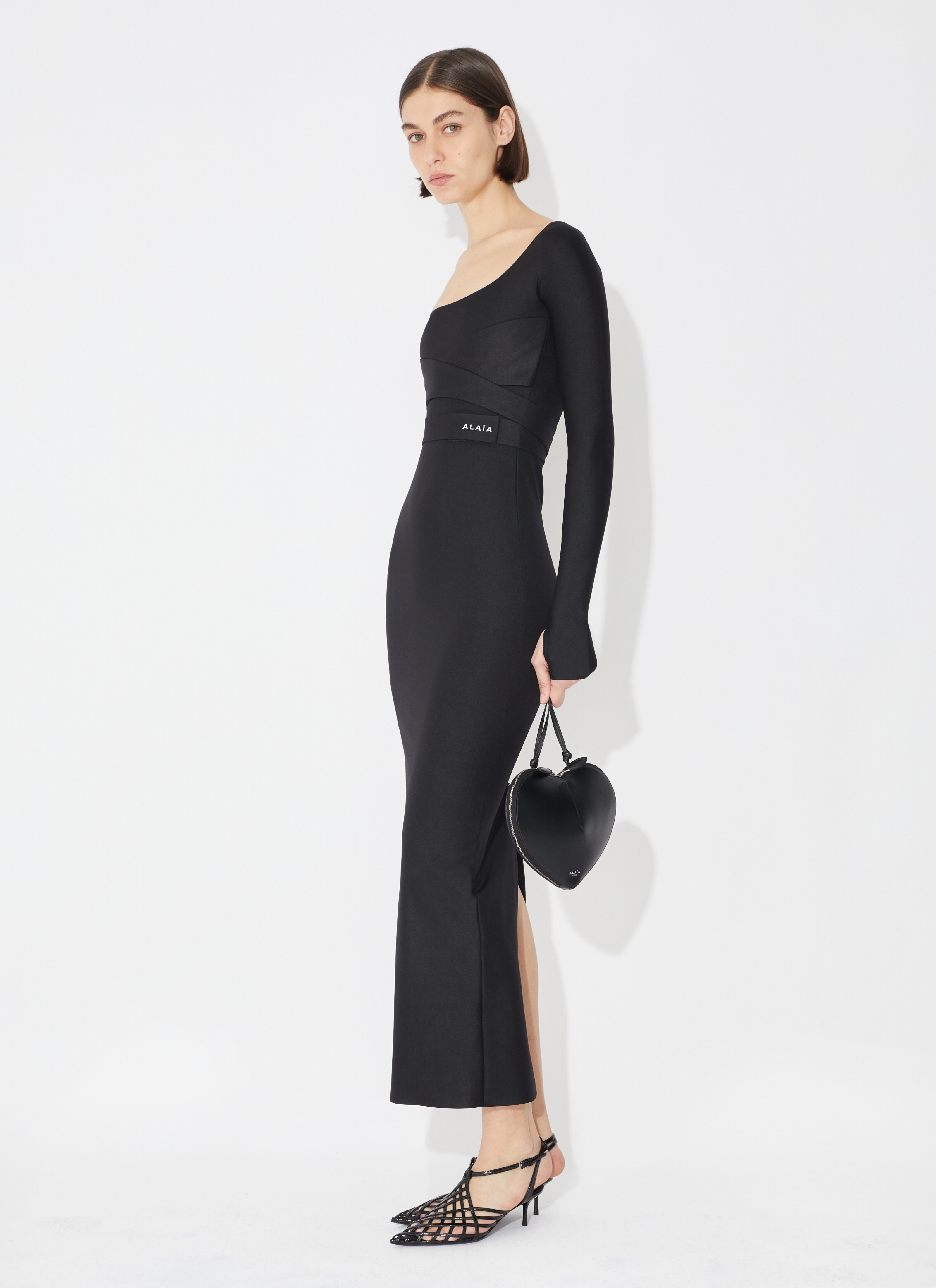 ALAÏA BLACK SCULPTING JERSEY DRESS