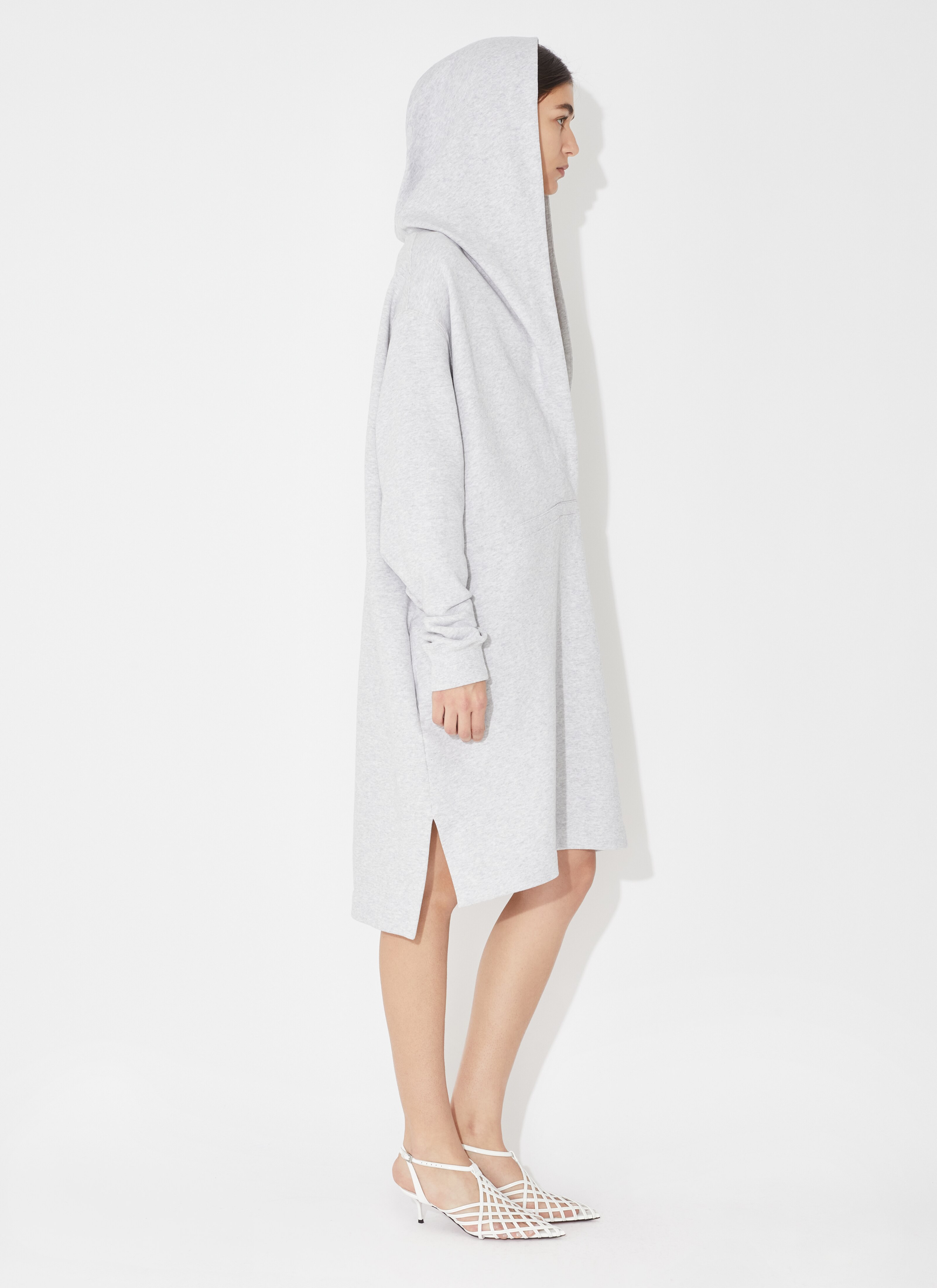 ALAÏA GRAY COTTON FLEECE DRESS